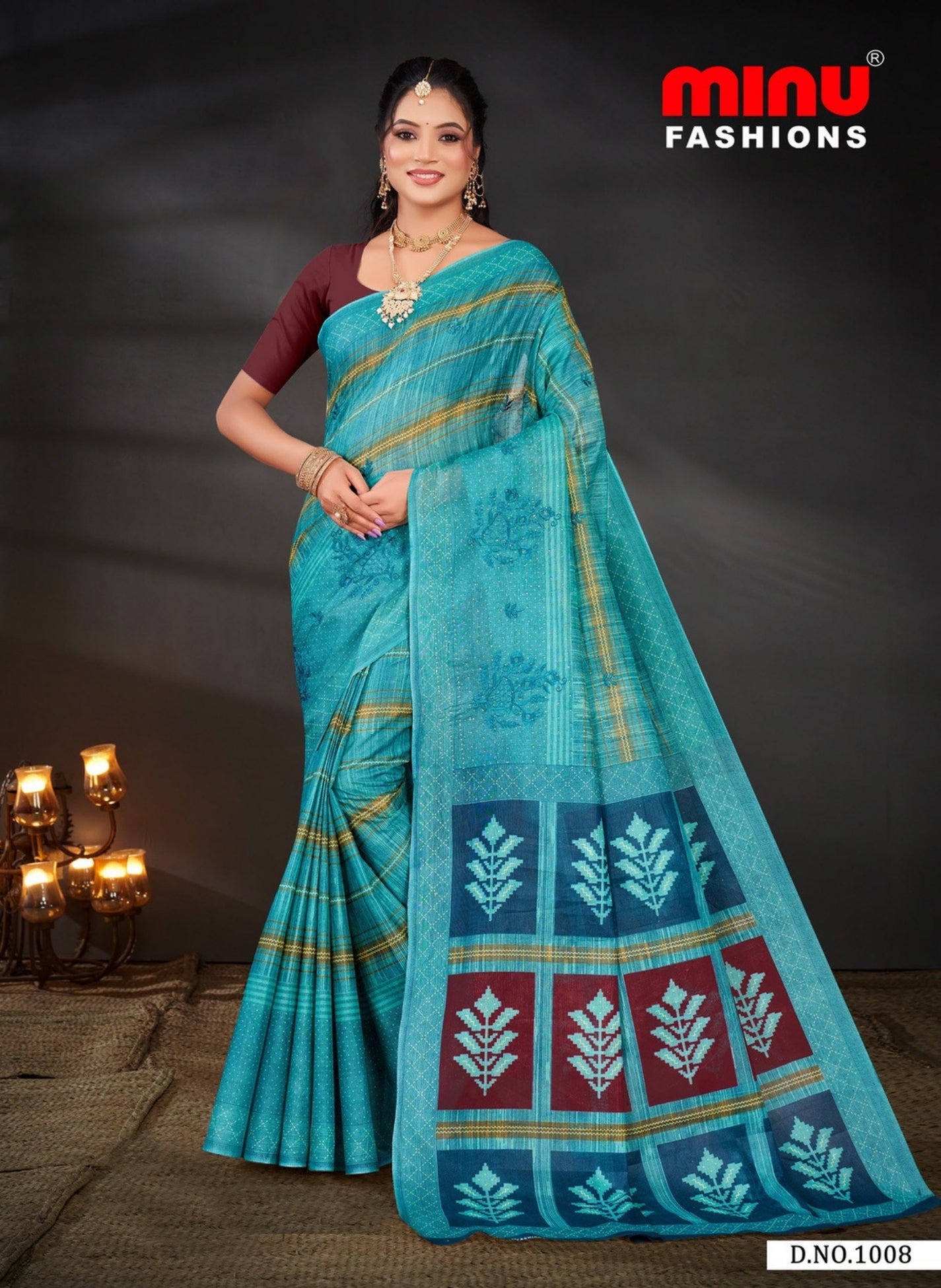 Embroidered Saree Koramangala - 10 Pcs Set