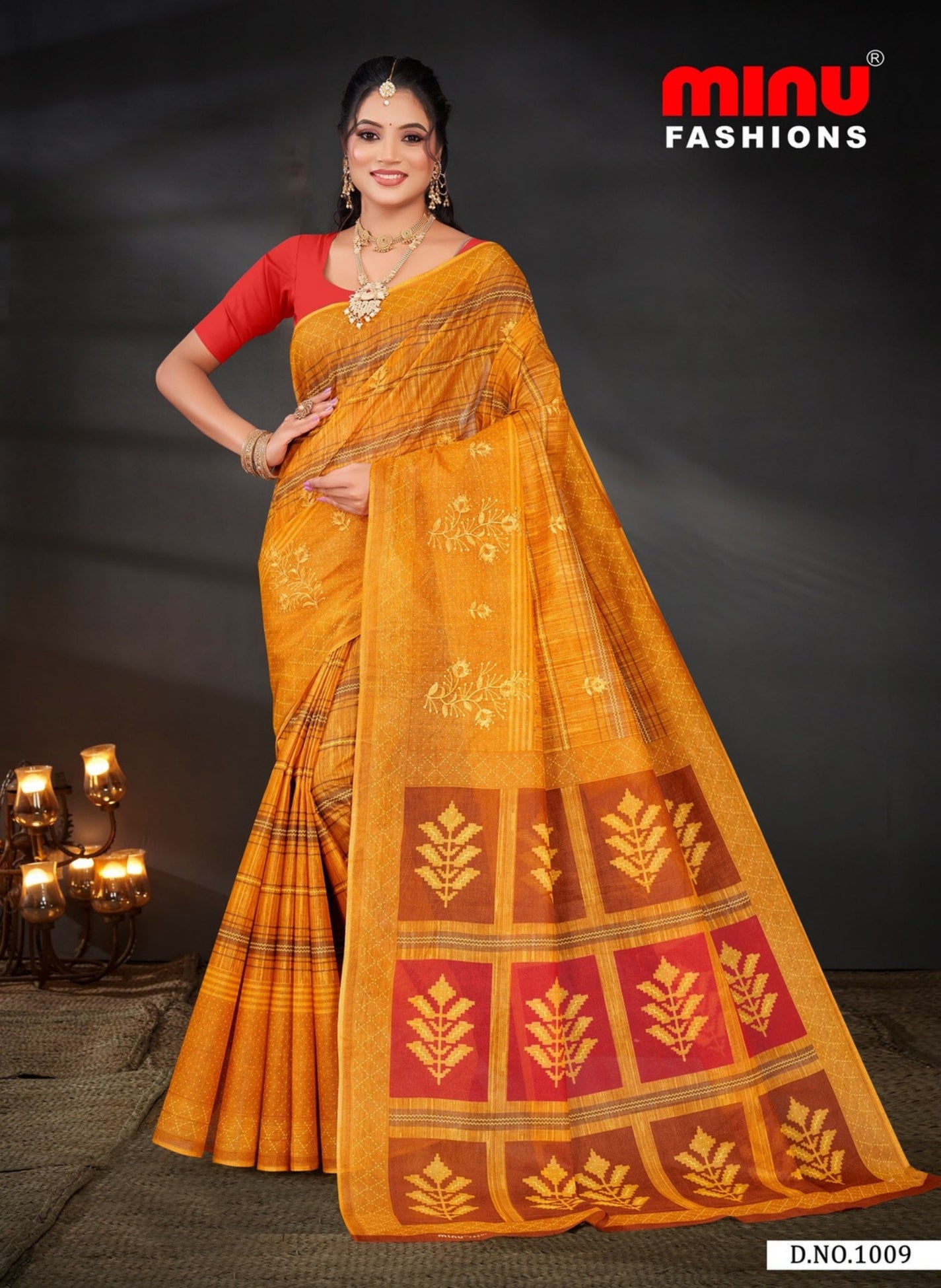 Embroidered Saree Koramangala - 10 Pcs Set