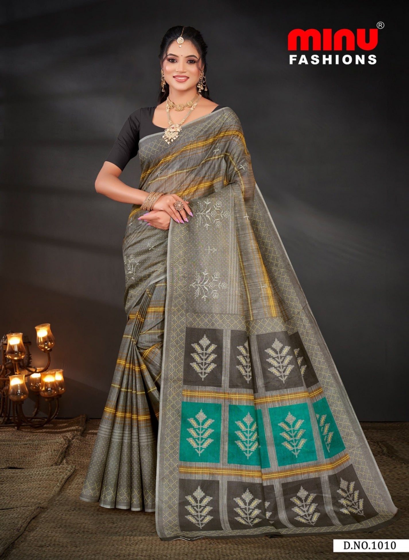 Embroidered Saree Koramangala - 10 Pcs Set