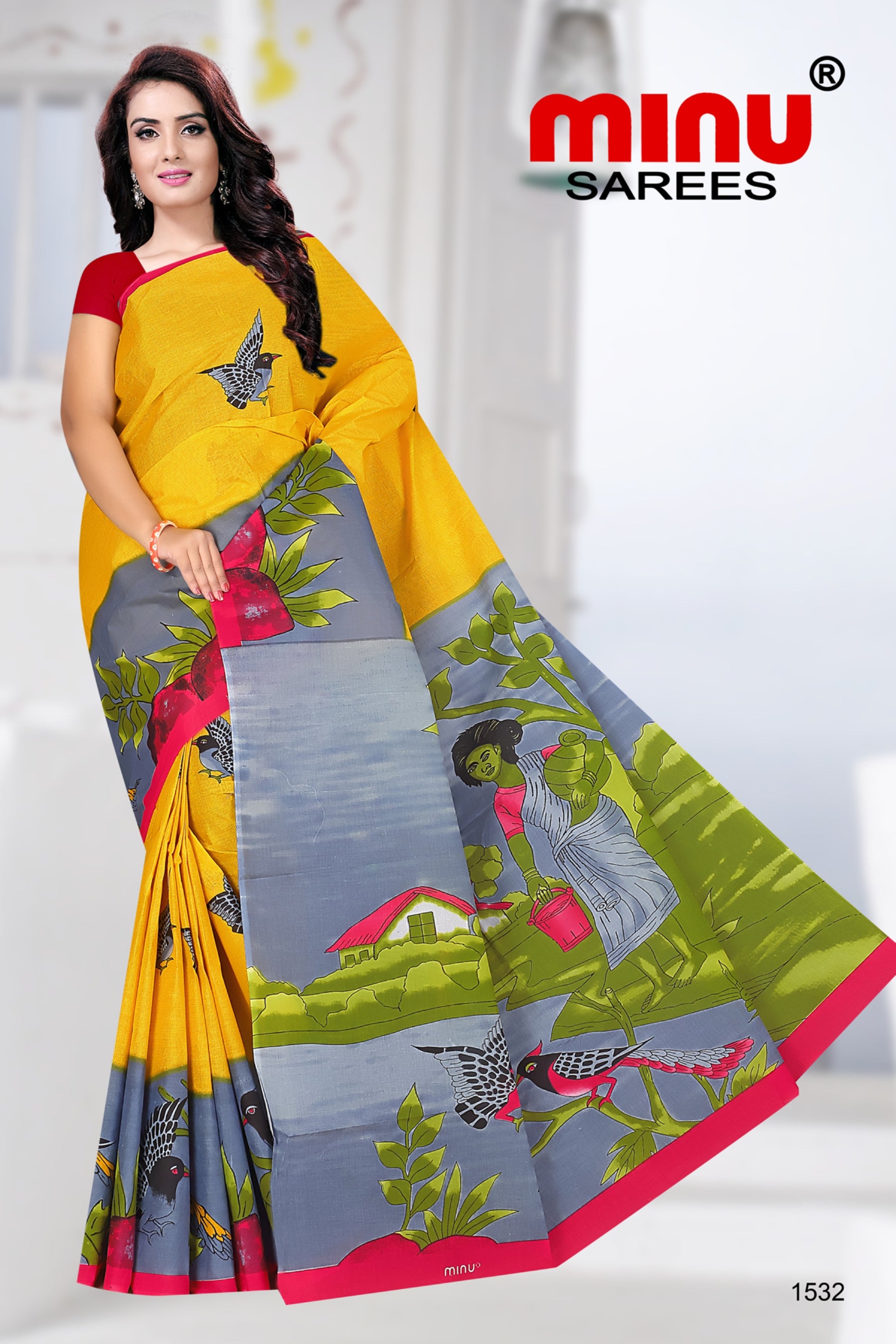 Top-quality printed saree for wholesale online 