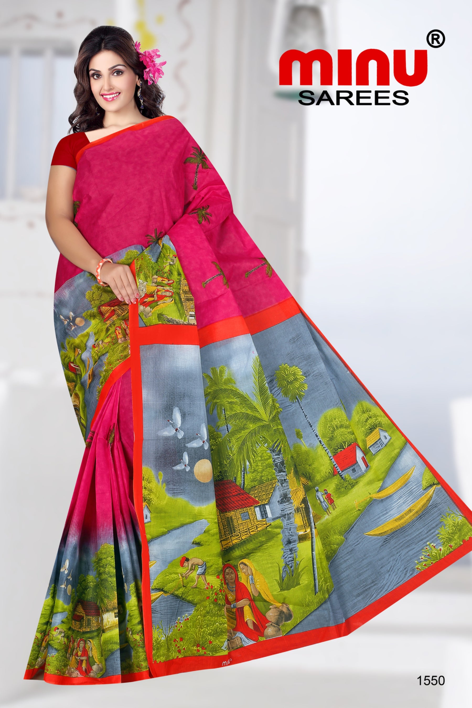 designer printed saree for women and girls