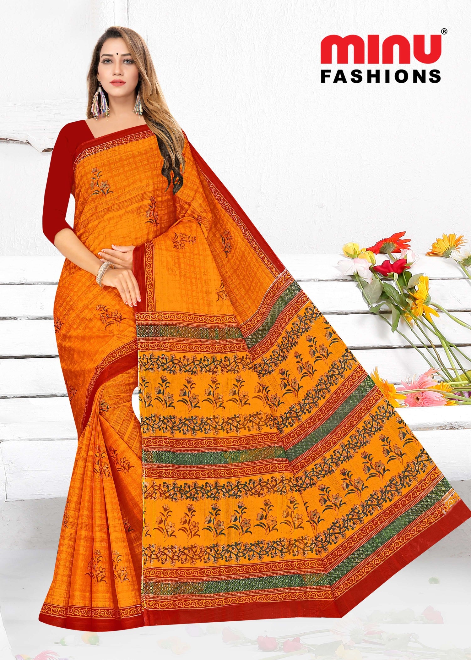 printed cotton saree at saree manufacturer in India