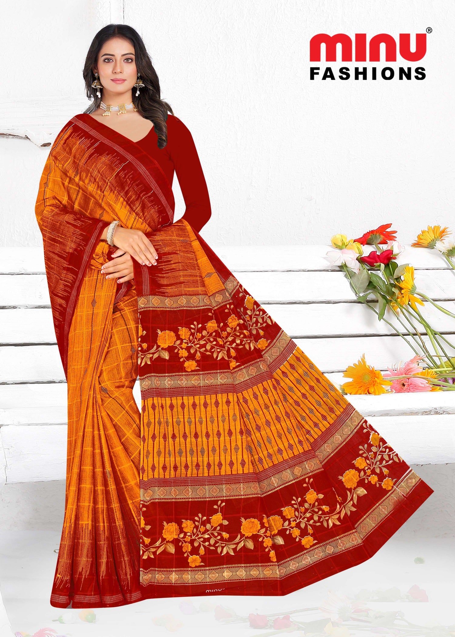 best-quality printed cotton saree wholesale at saree manufacturer in West Bengal