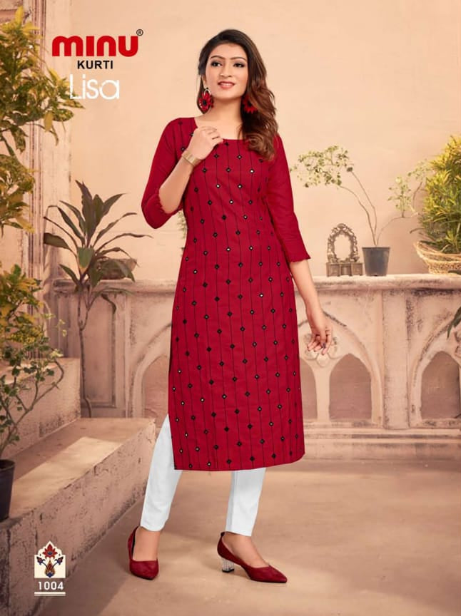 Printed Cotton Kurti Lisa - 6 Pcs Set
