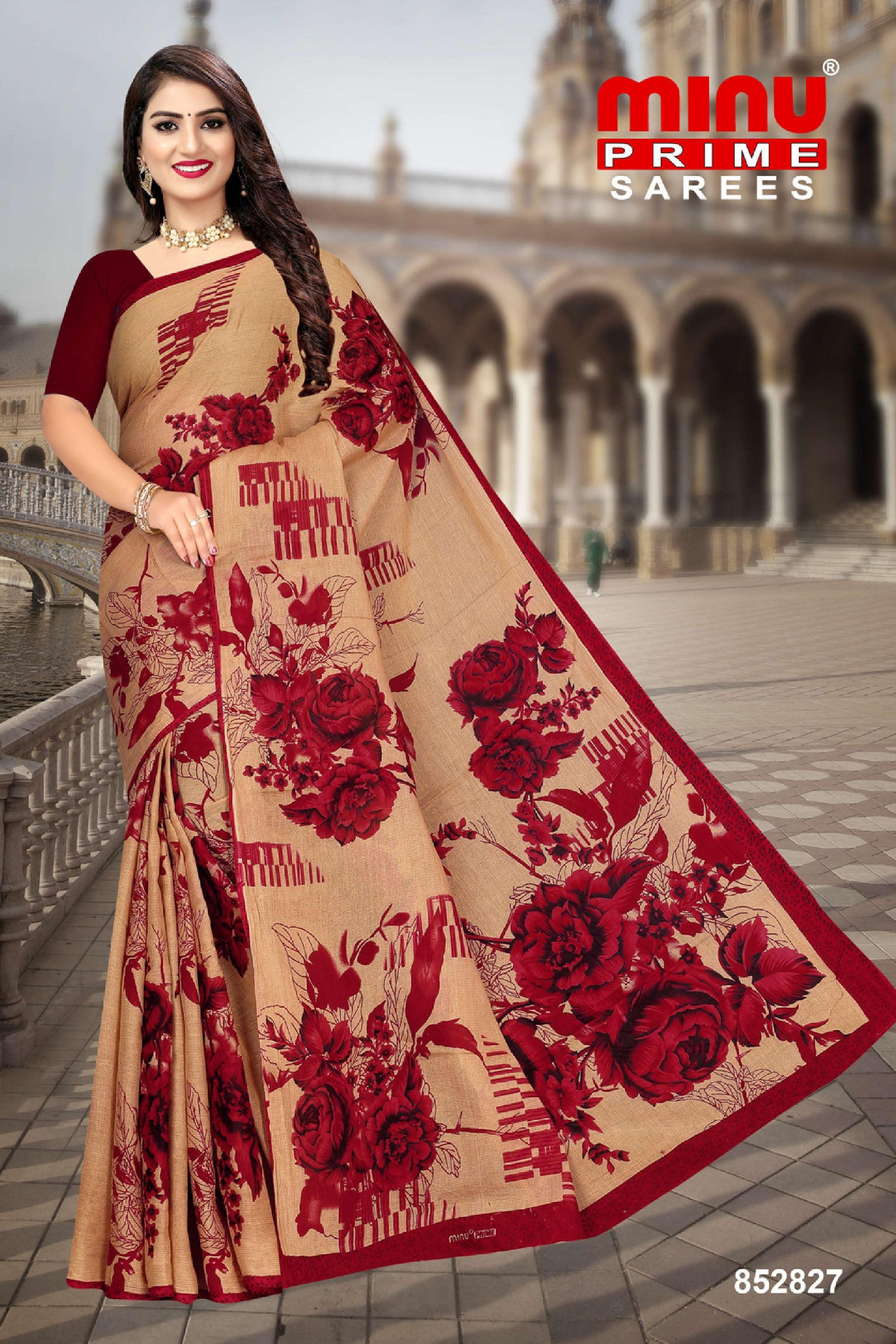 woman wearing best q\uality cotton saree wholesale 