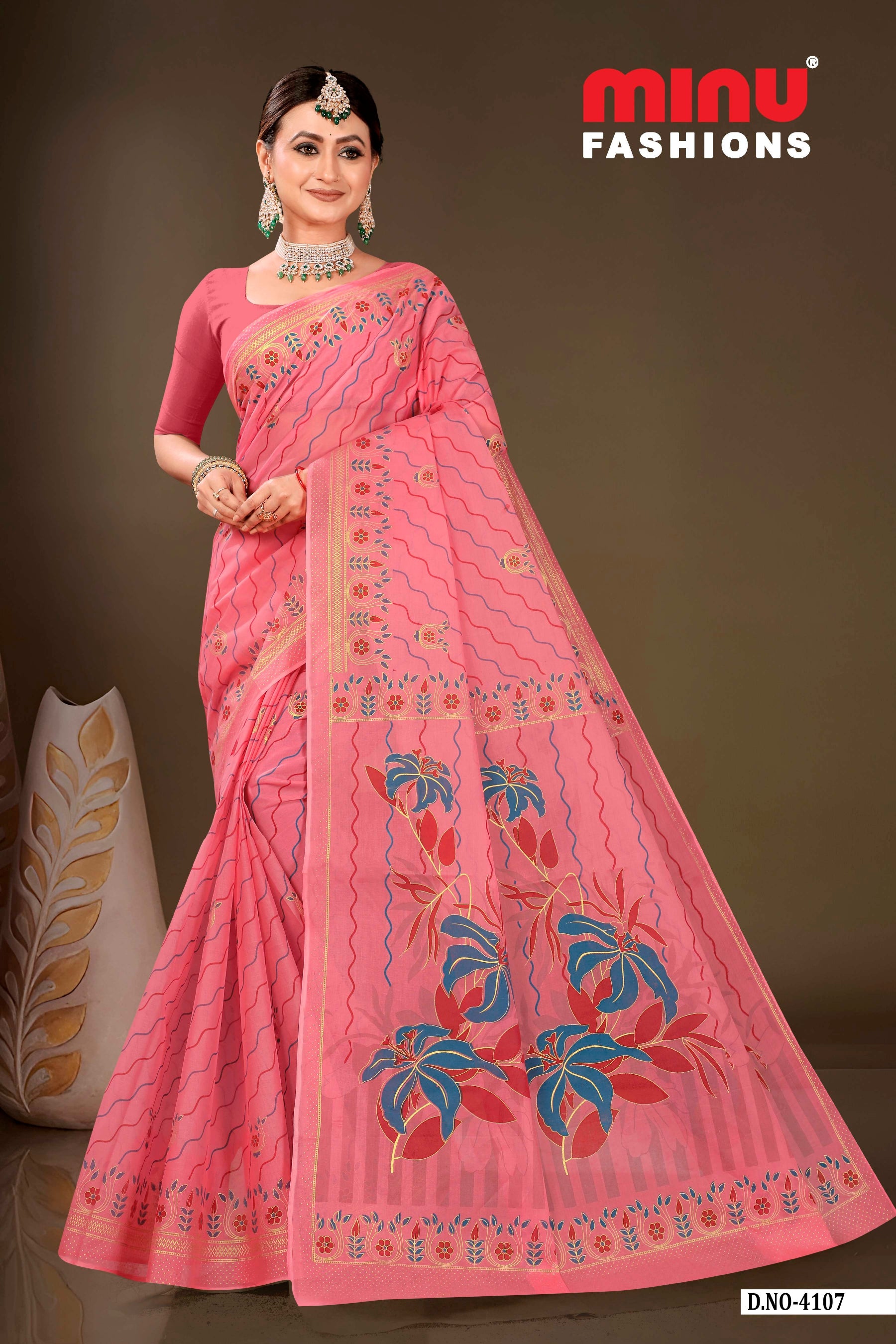 Embroidered Saree Minu Desire - 08 Pcs Set