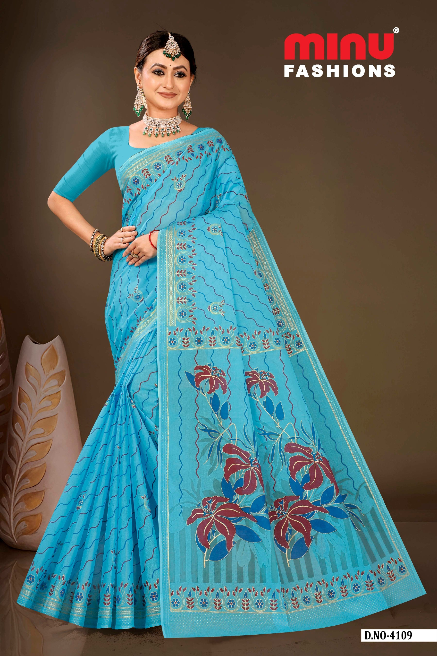Embroidered Saree Minu Desire - 08 Pcs Set