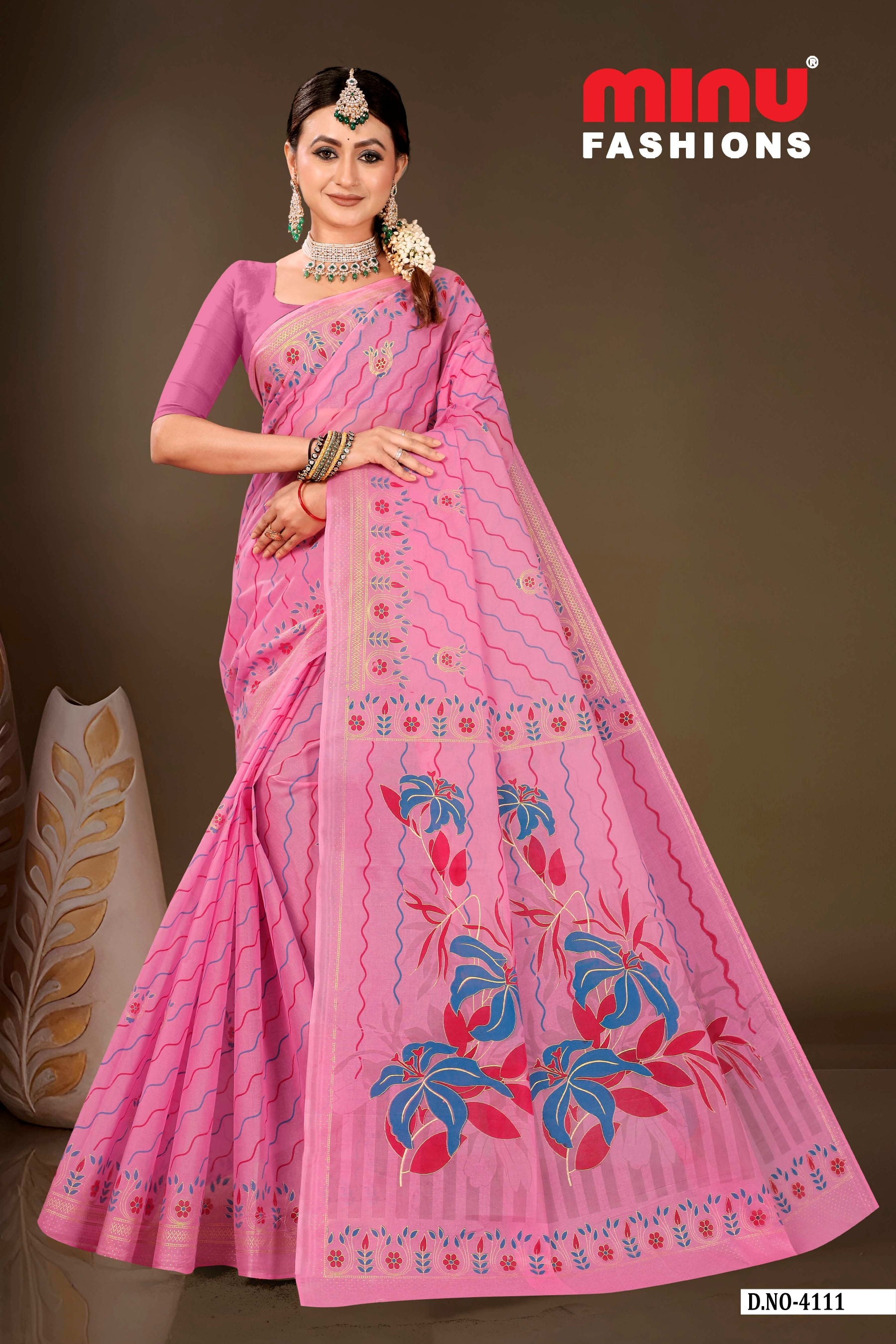 Embroidered Saree Minu Desire - 08 Pcs Set