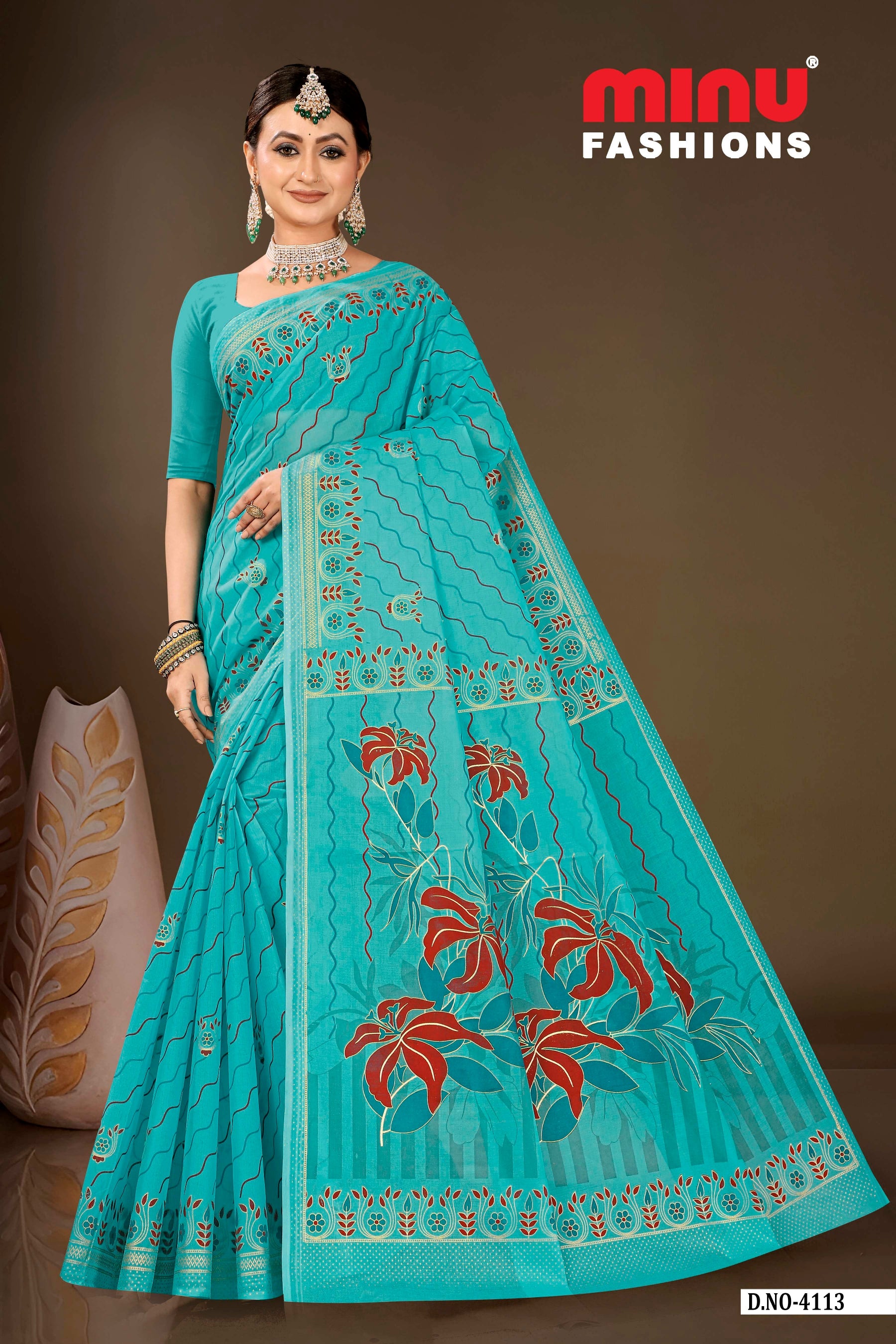 Embroidered Saree Minu Desire - 08 Pcs Set