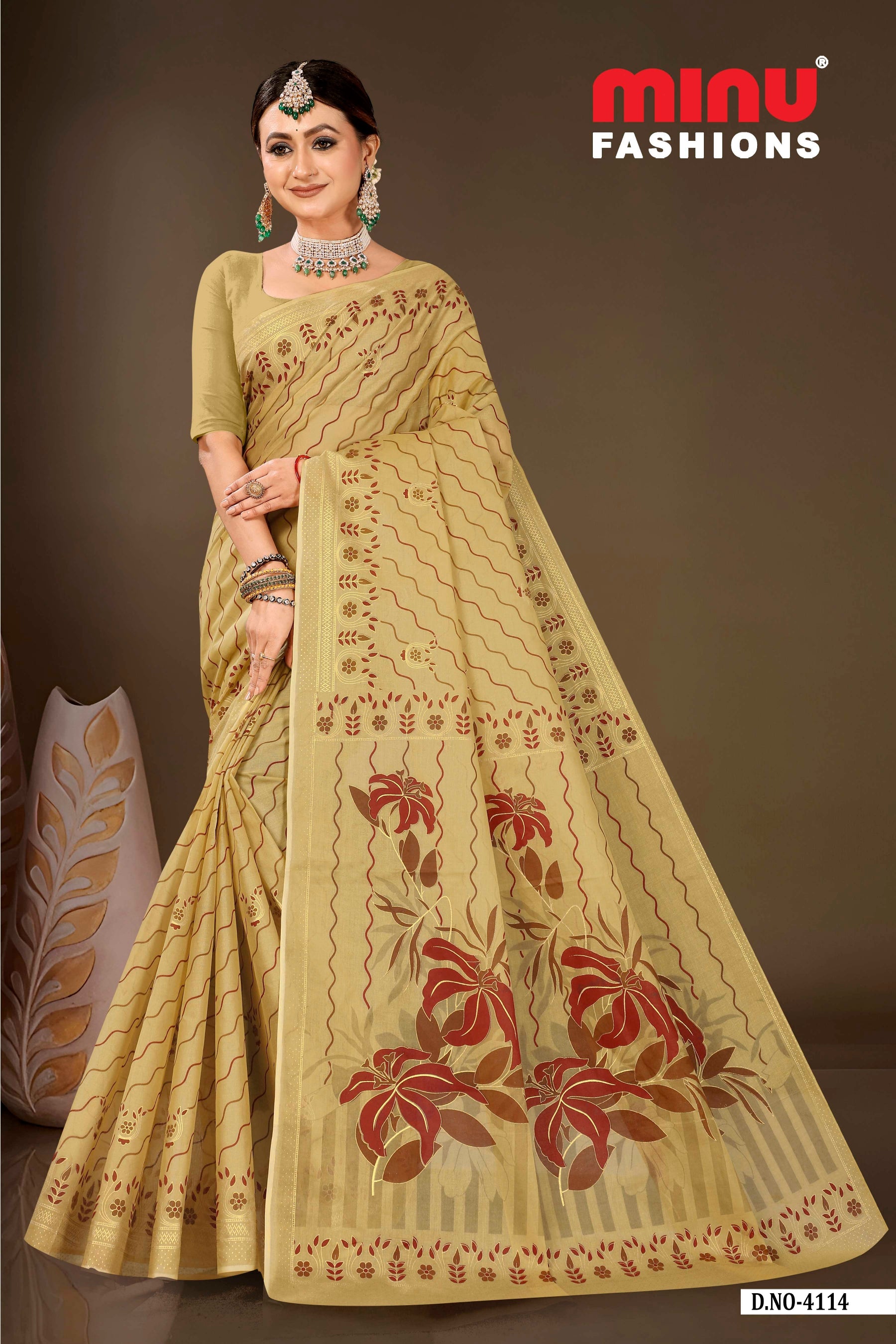 Embroidered Saree Minu Desire - 08 Pcs Set