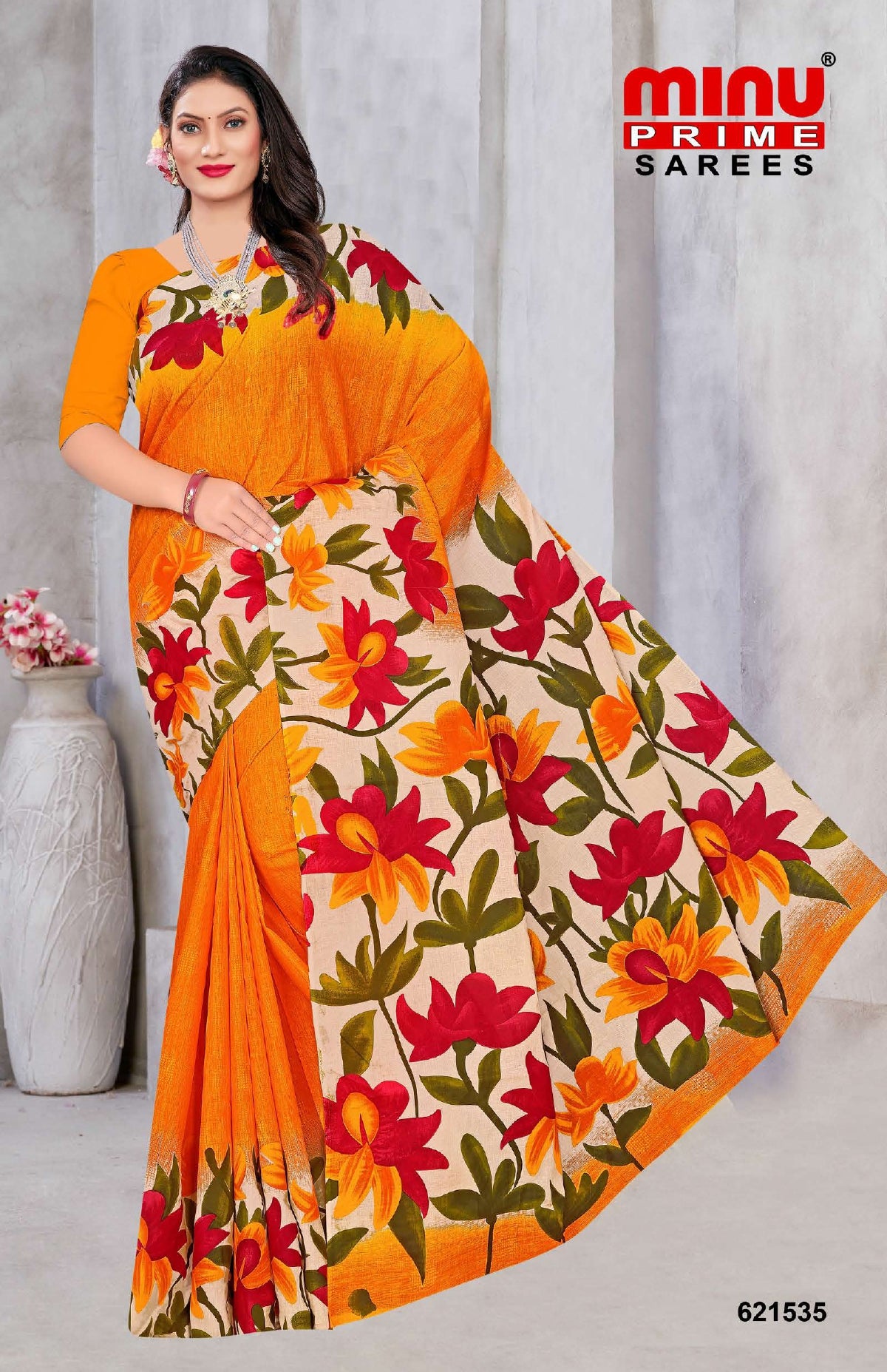 Printed Cotton Saree Monalisa (Vol-3) - 08 Pcs Set
