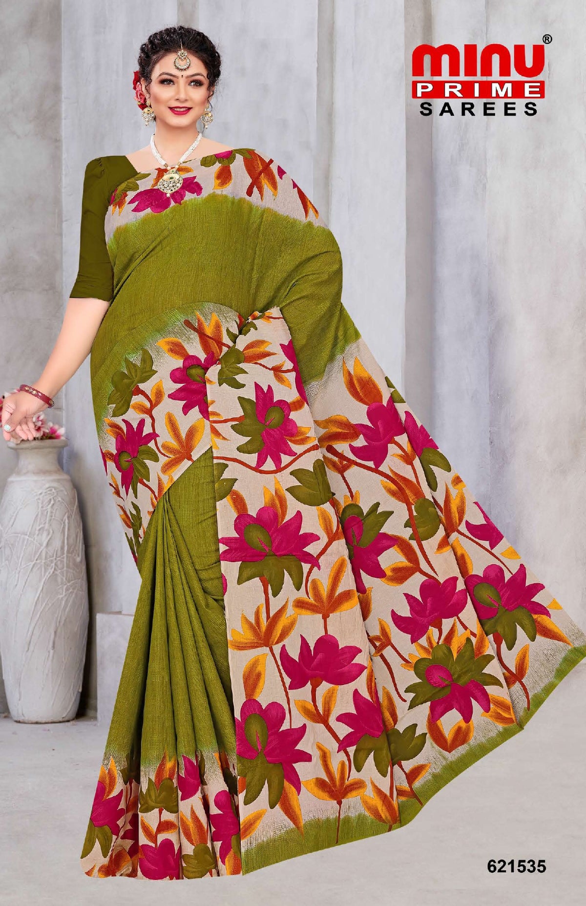 Printed Cotton Saree Monalisa (Vol-3) - 08 Pcs Set