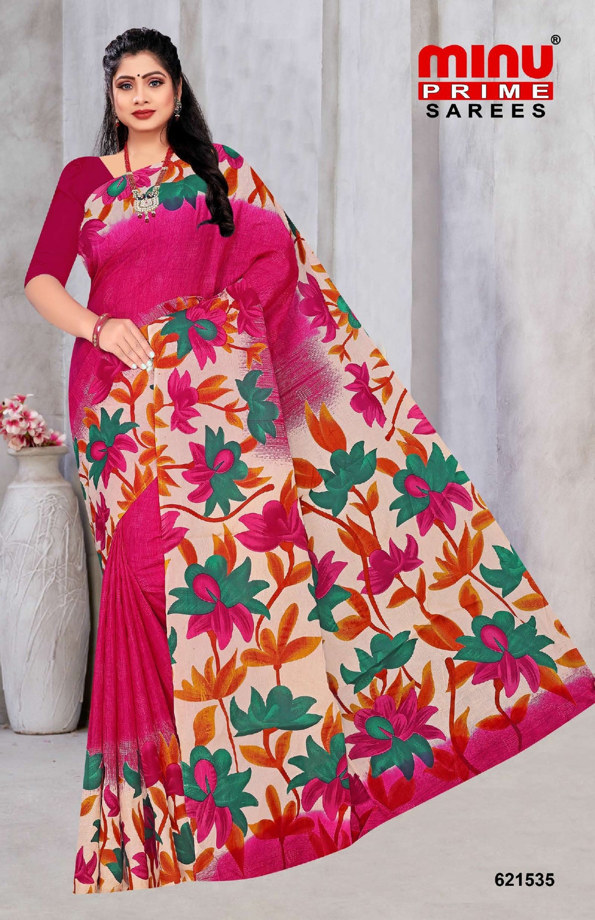 Printed Cotton Saree Monalisa (Vol-3) - 08 Pcs Set