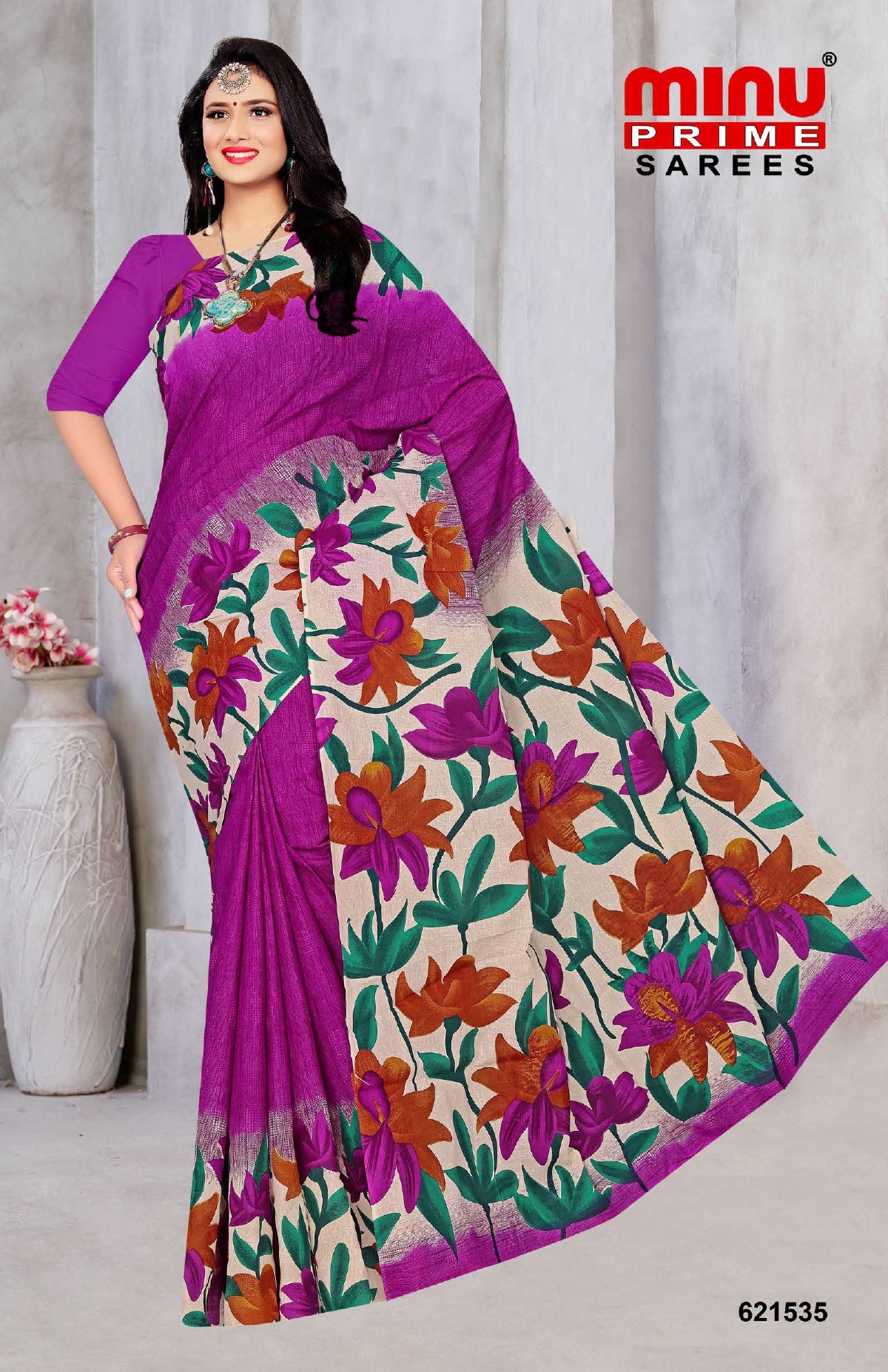 Printed Cotton Saree Monalisa (Vol-3) - 08 Pcs Set
