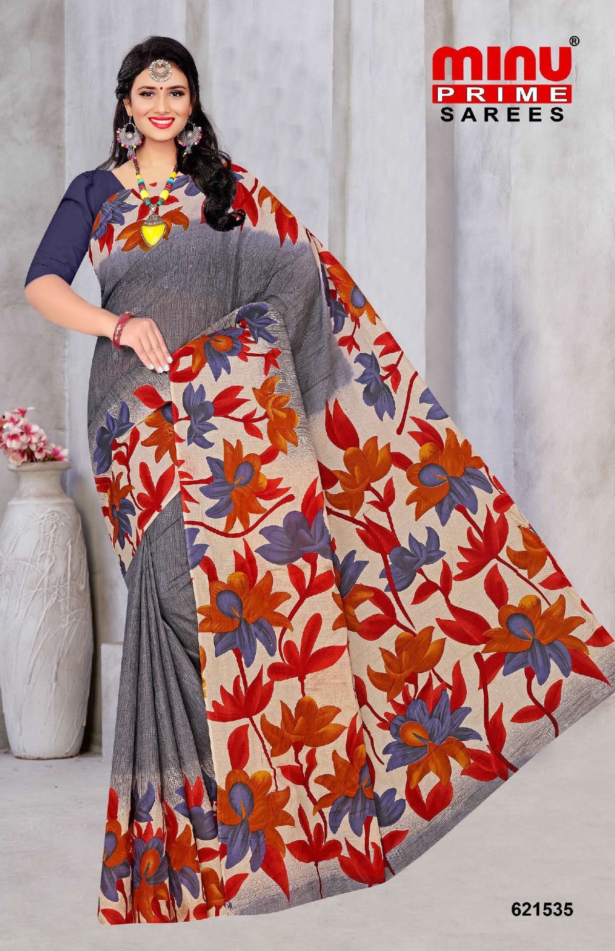 Printed Cotton Saree Monalisa (Vol-3) - 08 Pcs Set