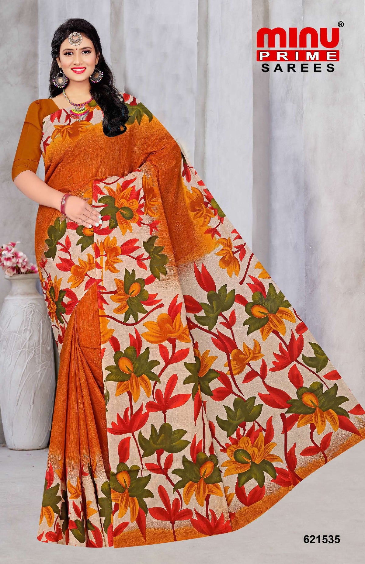 Printed Cotton Saree Monalisa (Vol-3) - 08 Pcs Set