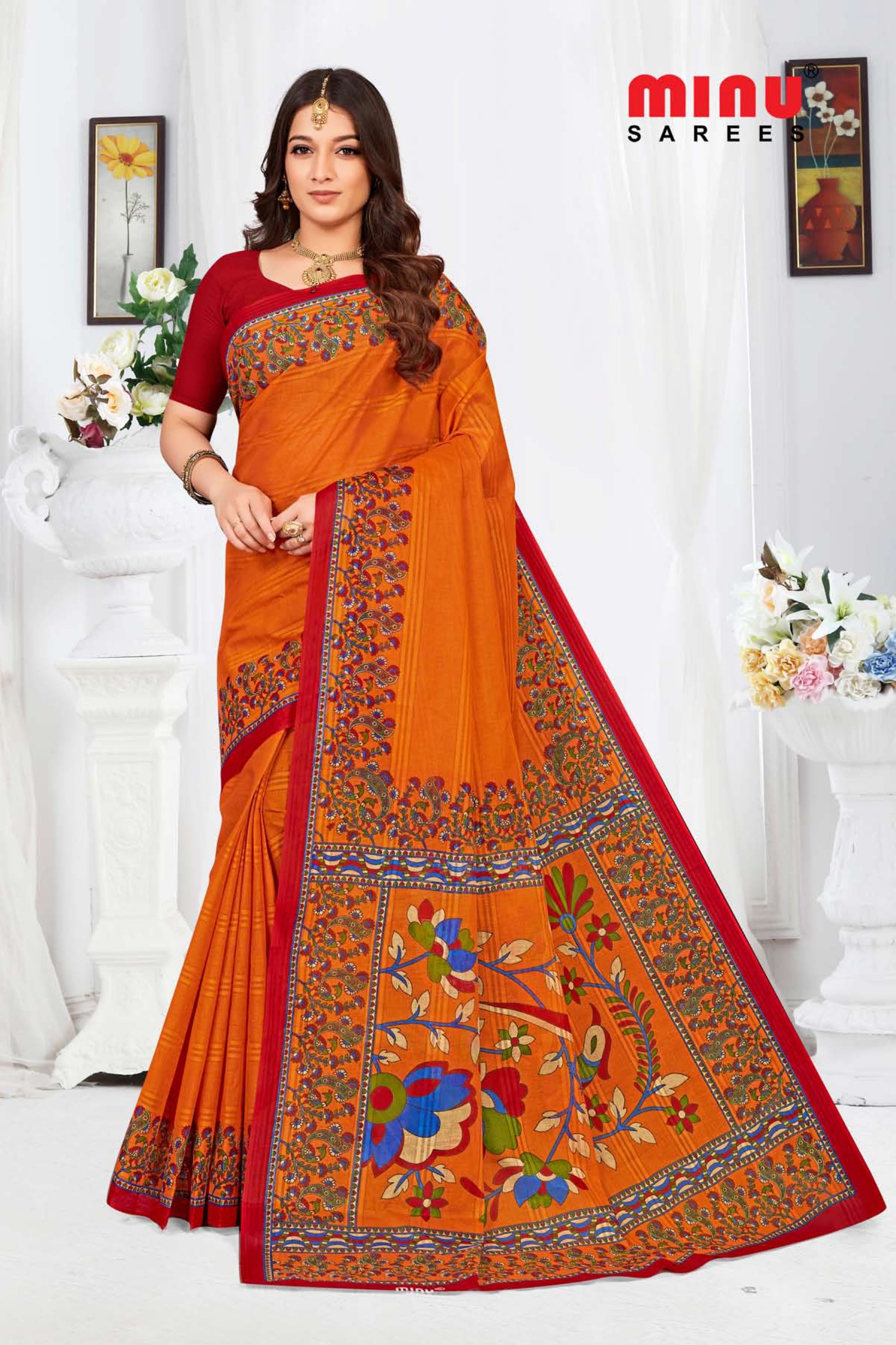 fashionable and designer printed saree for women