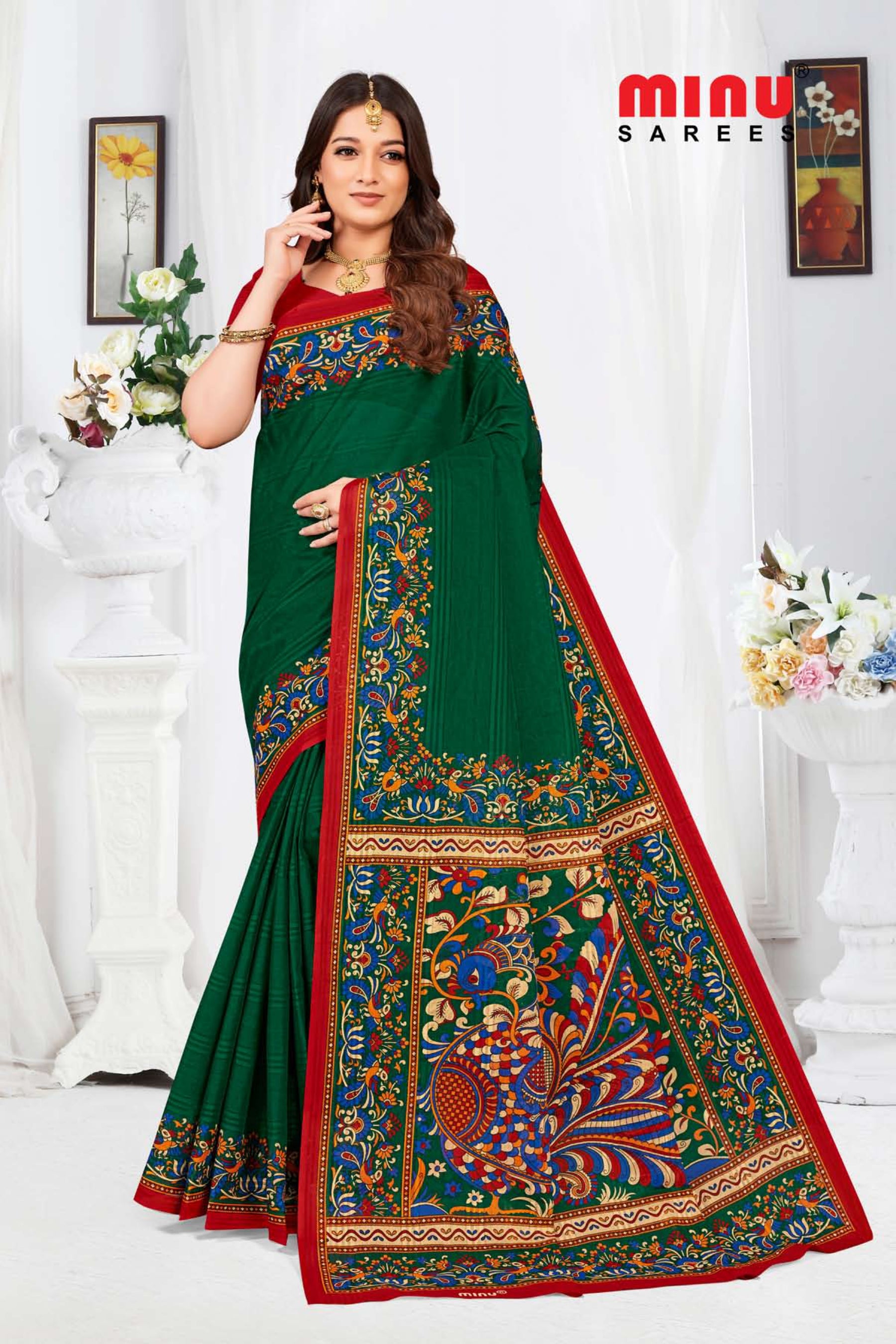 top-quality designer printed saree at low prices 