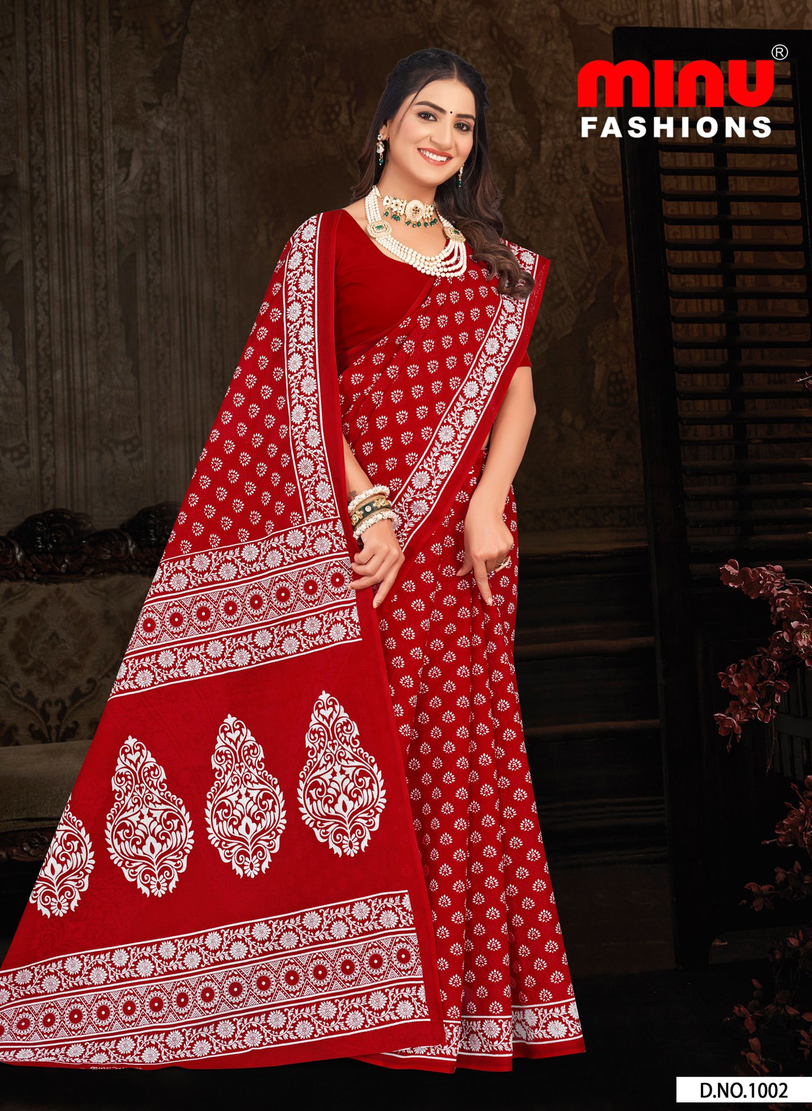 Printed Cotton Saree Madhurima (Special Rate) (10 Pcs)