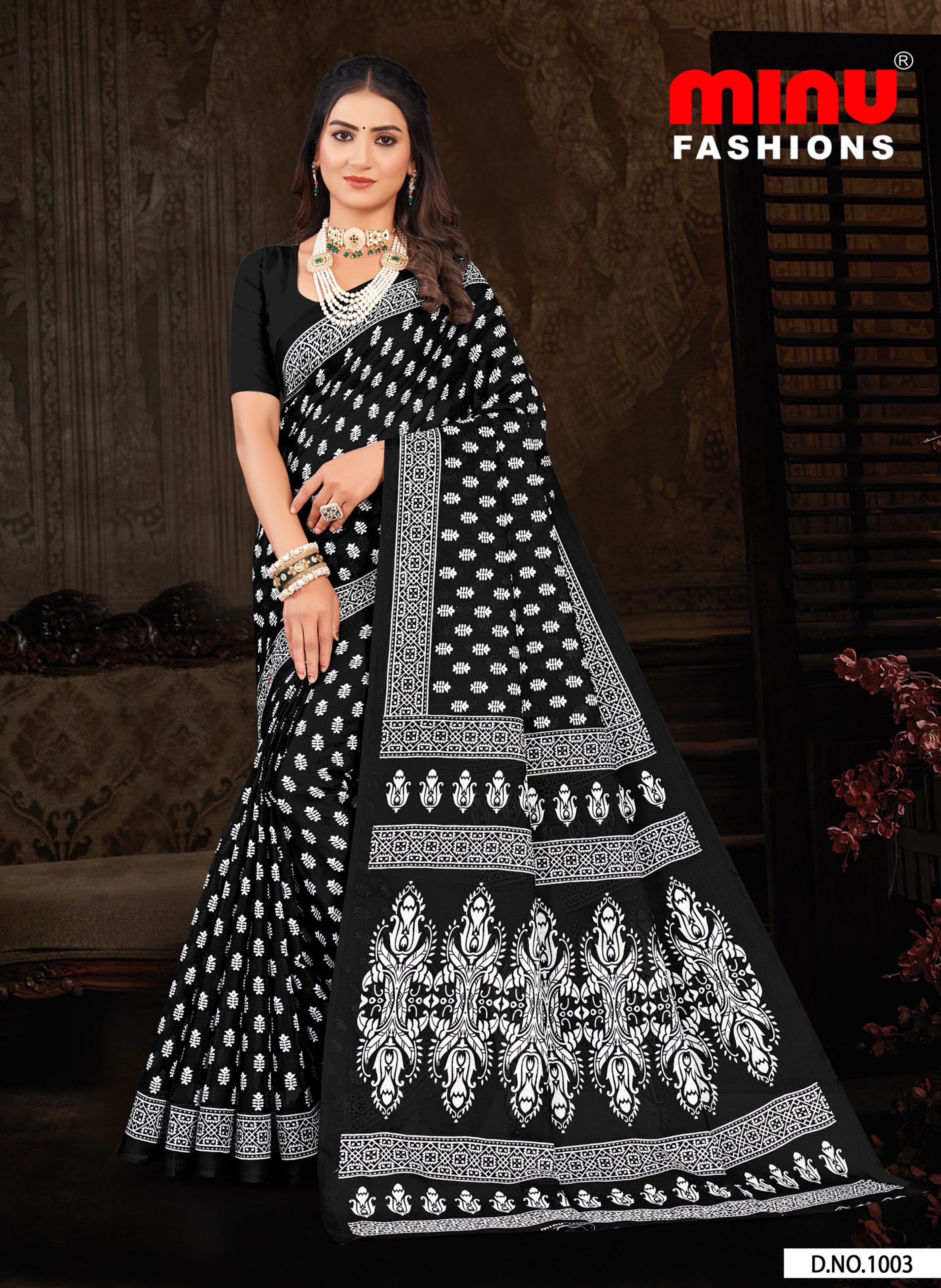Printed Cotton Saree Madhurima (Special Rate) (10 Pcs)