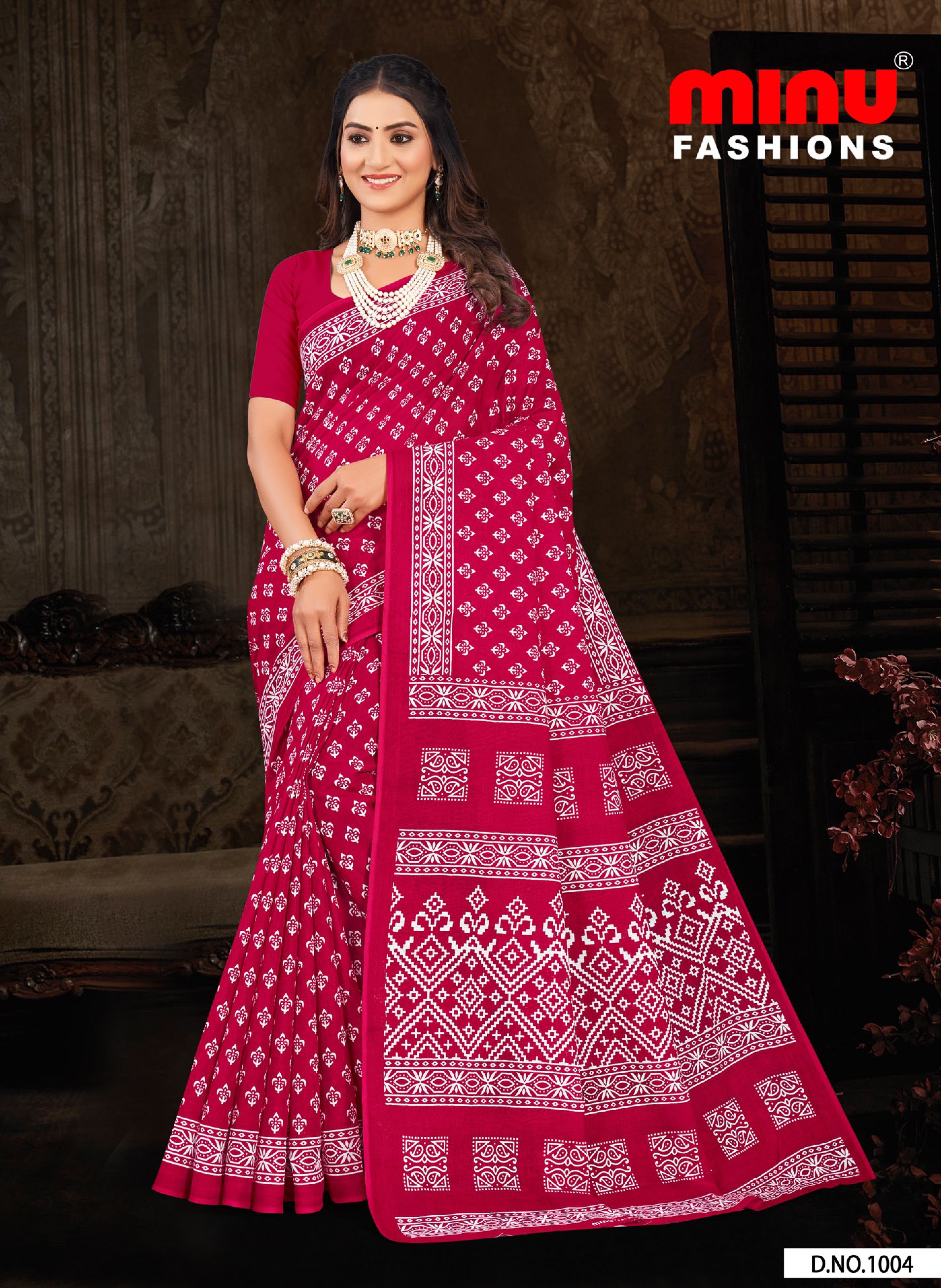 Printed Cotton Saree Madhurima (Special Rate) (10 Pcs)
