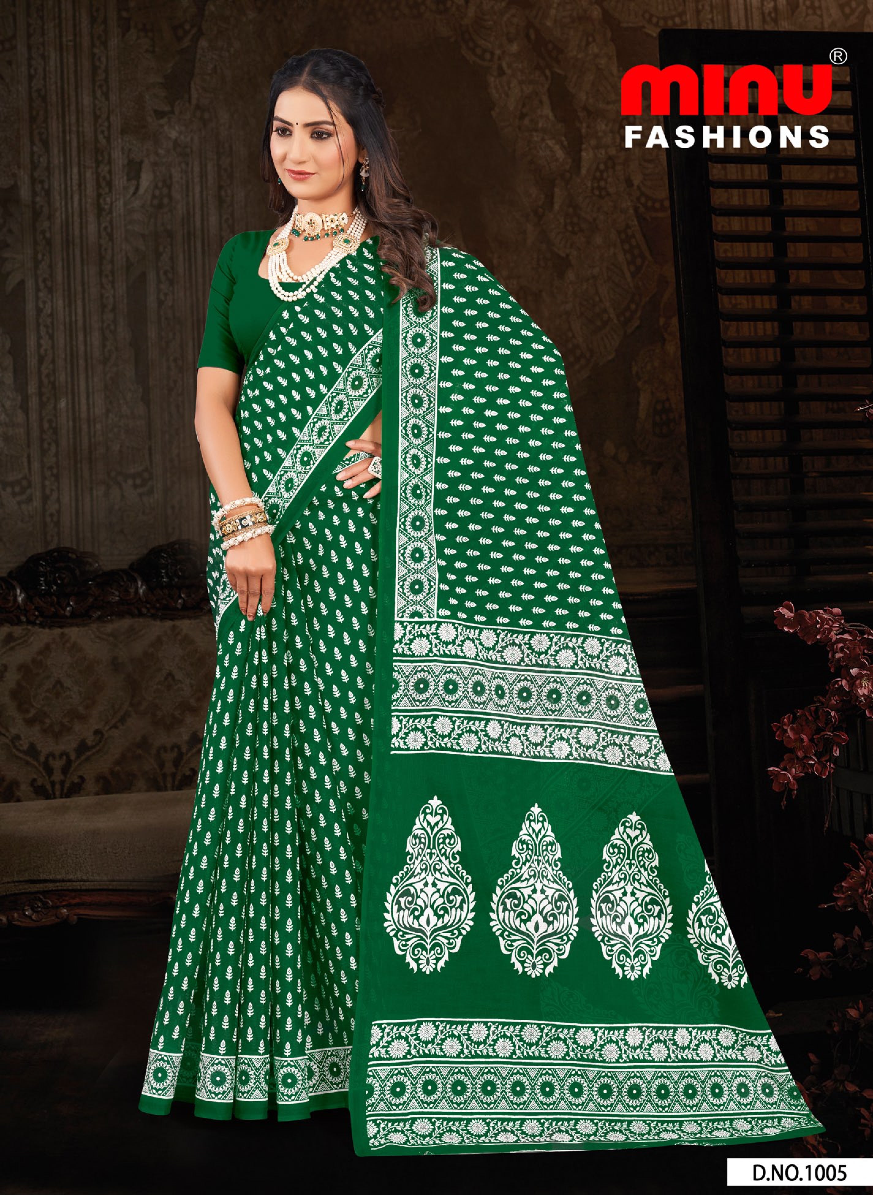 Printed Cotton Saree Madhurima (Special Rate) (10 Pcs)