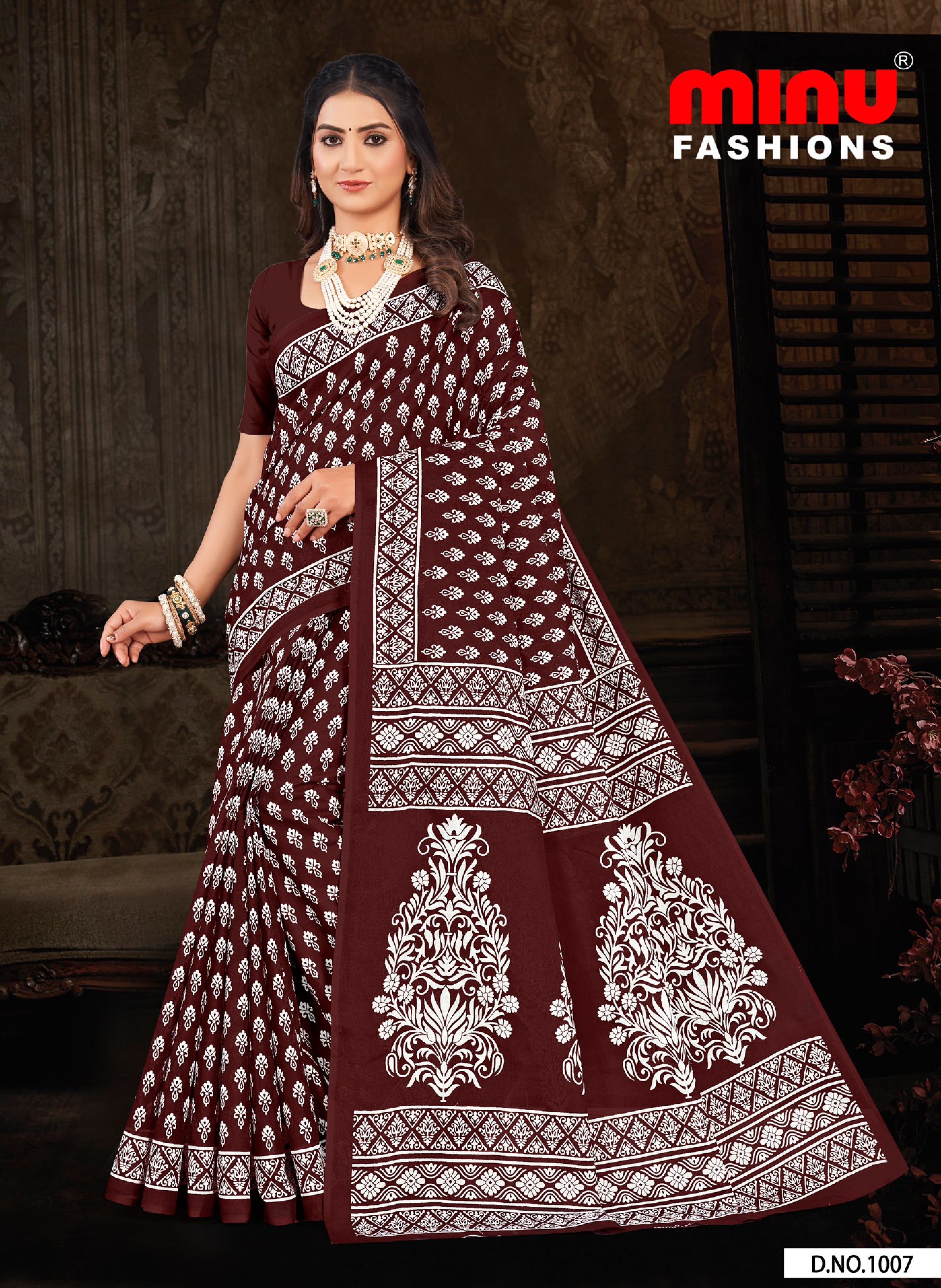 Printed Cotton Saree Madhurima (Special Rate) (10 Pcs)