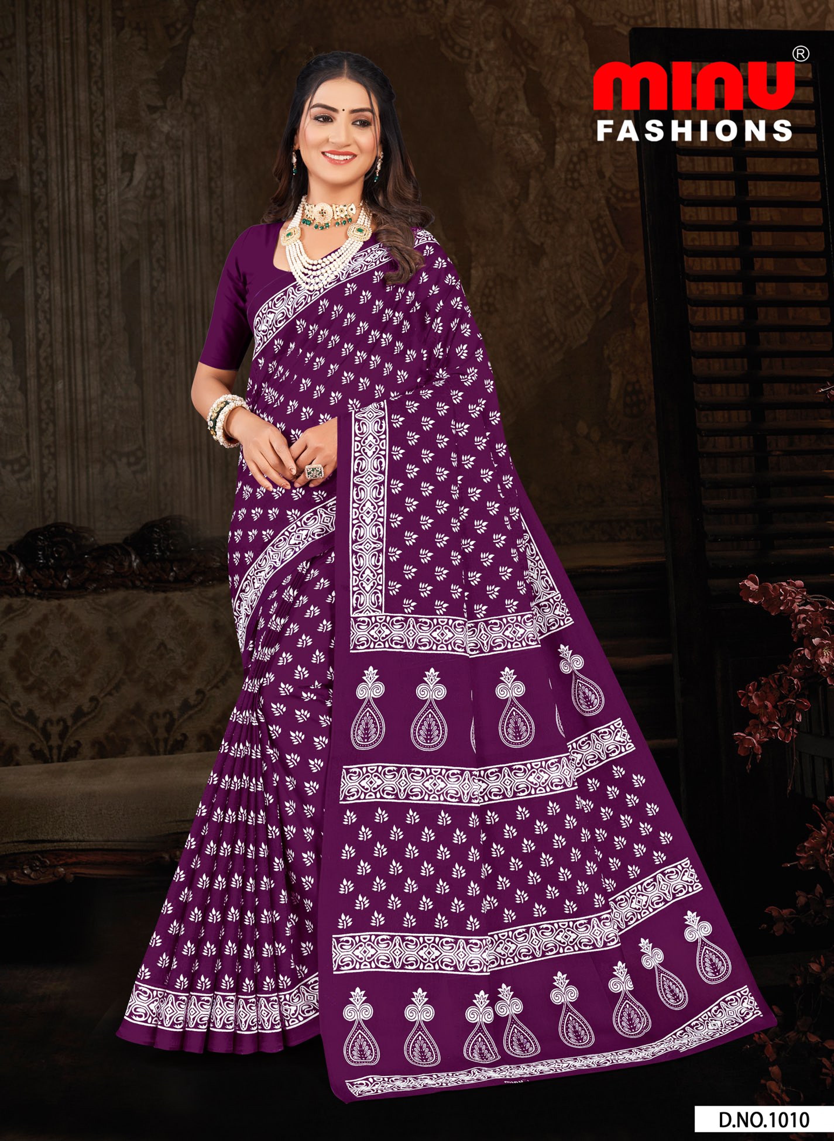 Printed Cotton Saree Madhurima (Special Rate) (10 Pcs)