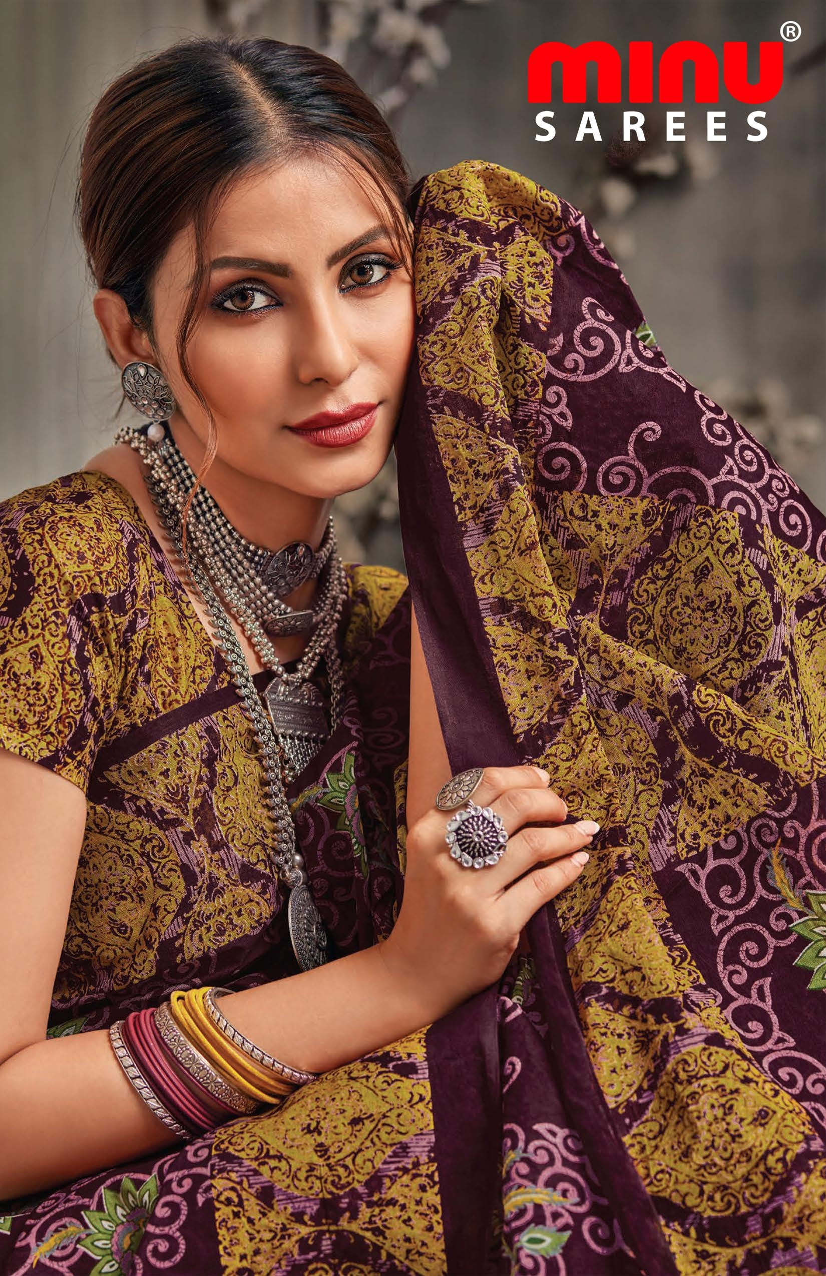 Designer printed saree for women