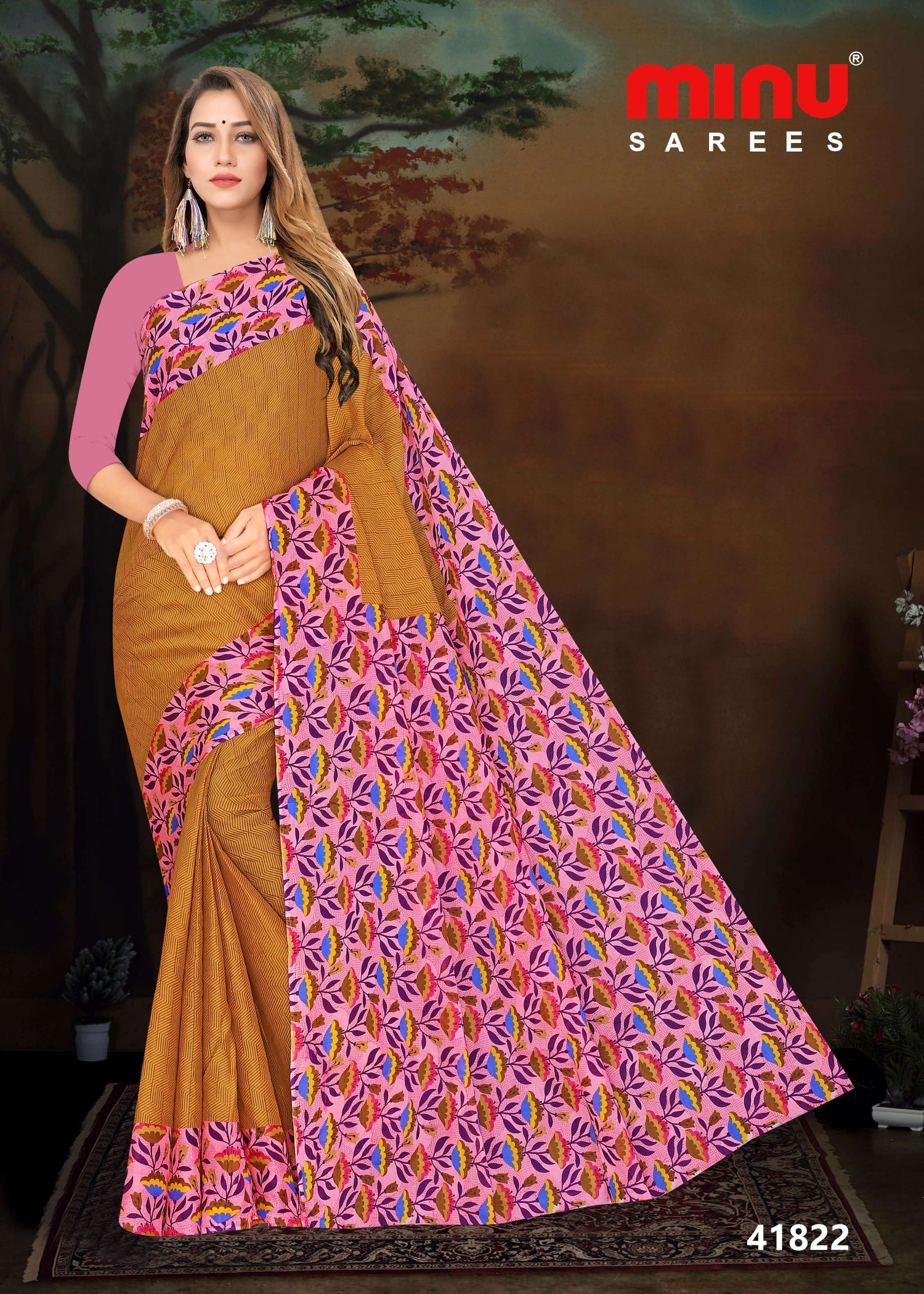 Multi Color printed cotton saree for online resellers
