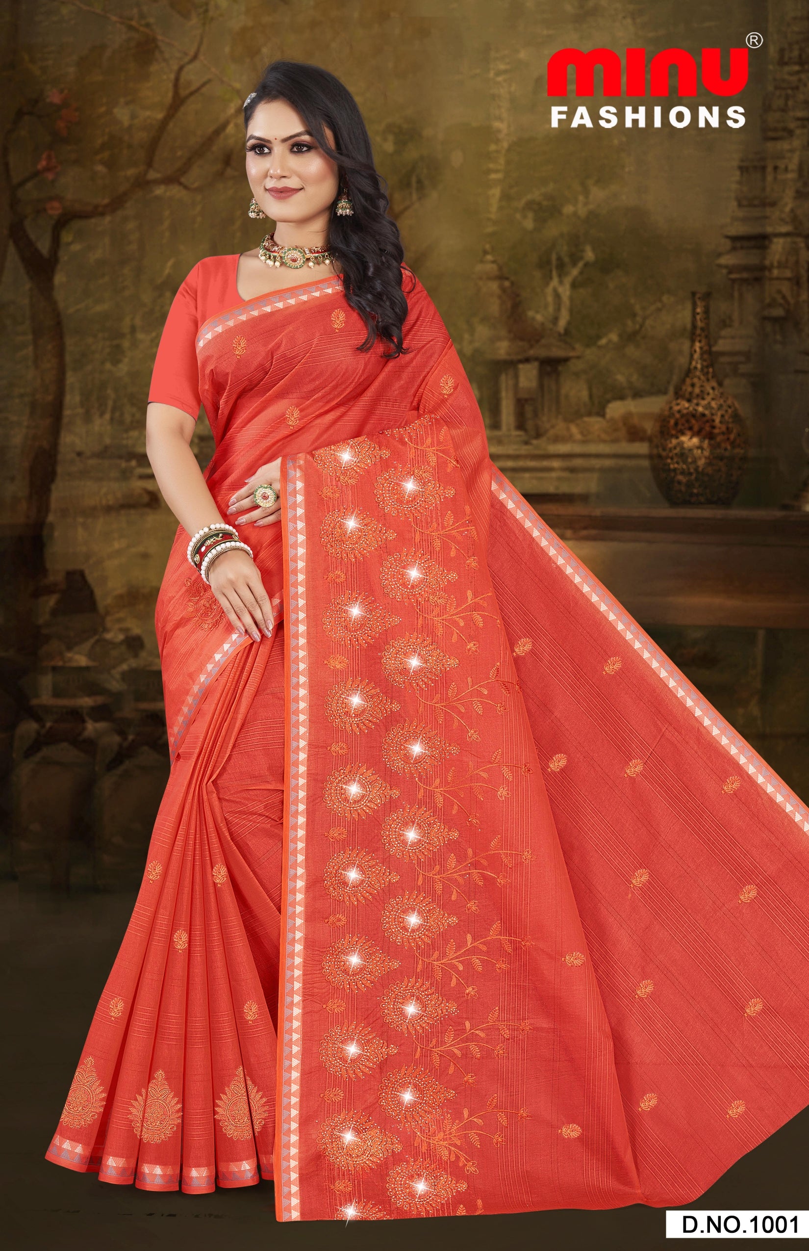 Embroidered Saree Mehak - 08 Pcs Set