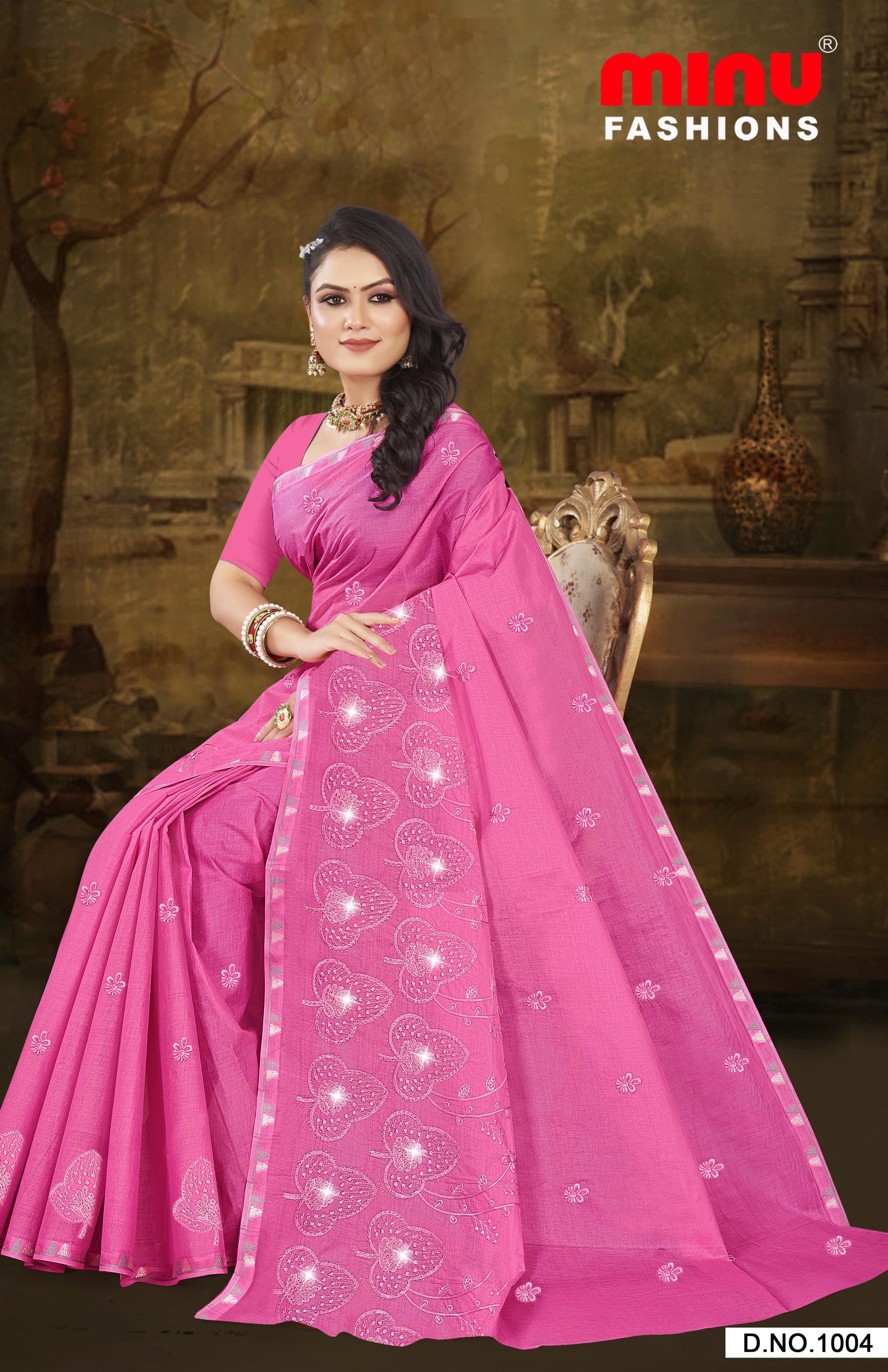 Embroidered Saree Mehak - 08 Pcs Set