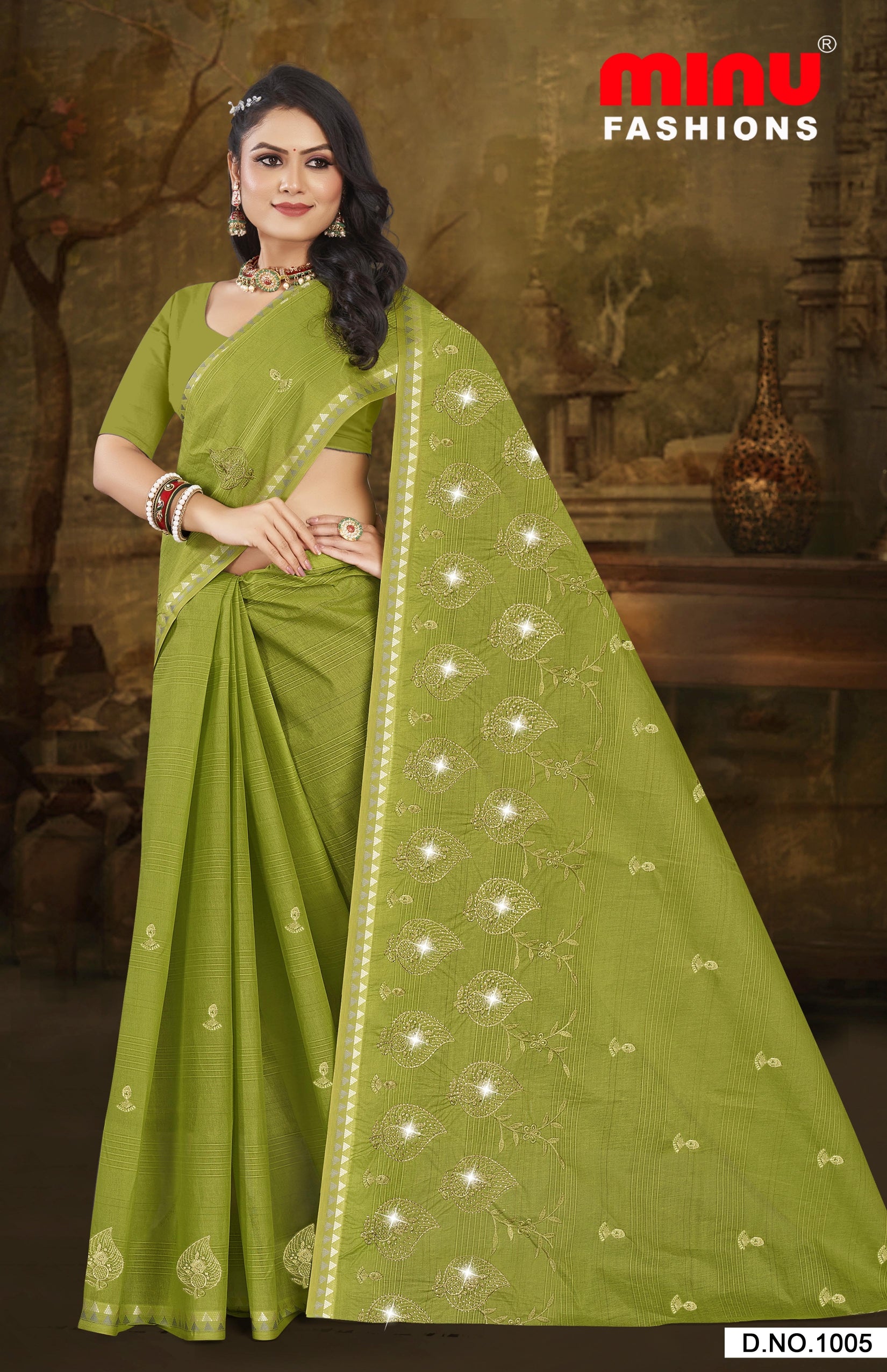 Embroidered Saree Mehak - 08 Pcs Set