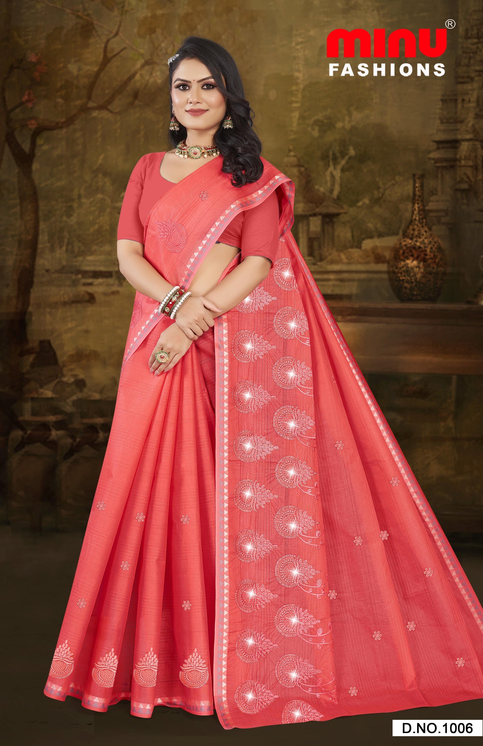 Embroidered Saree Mehak - 08 Pcs Set