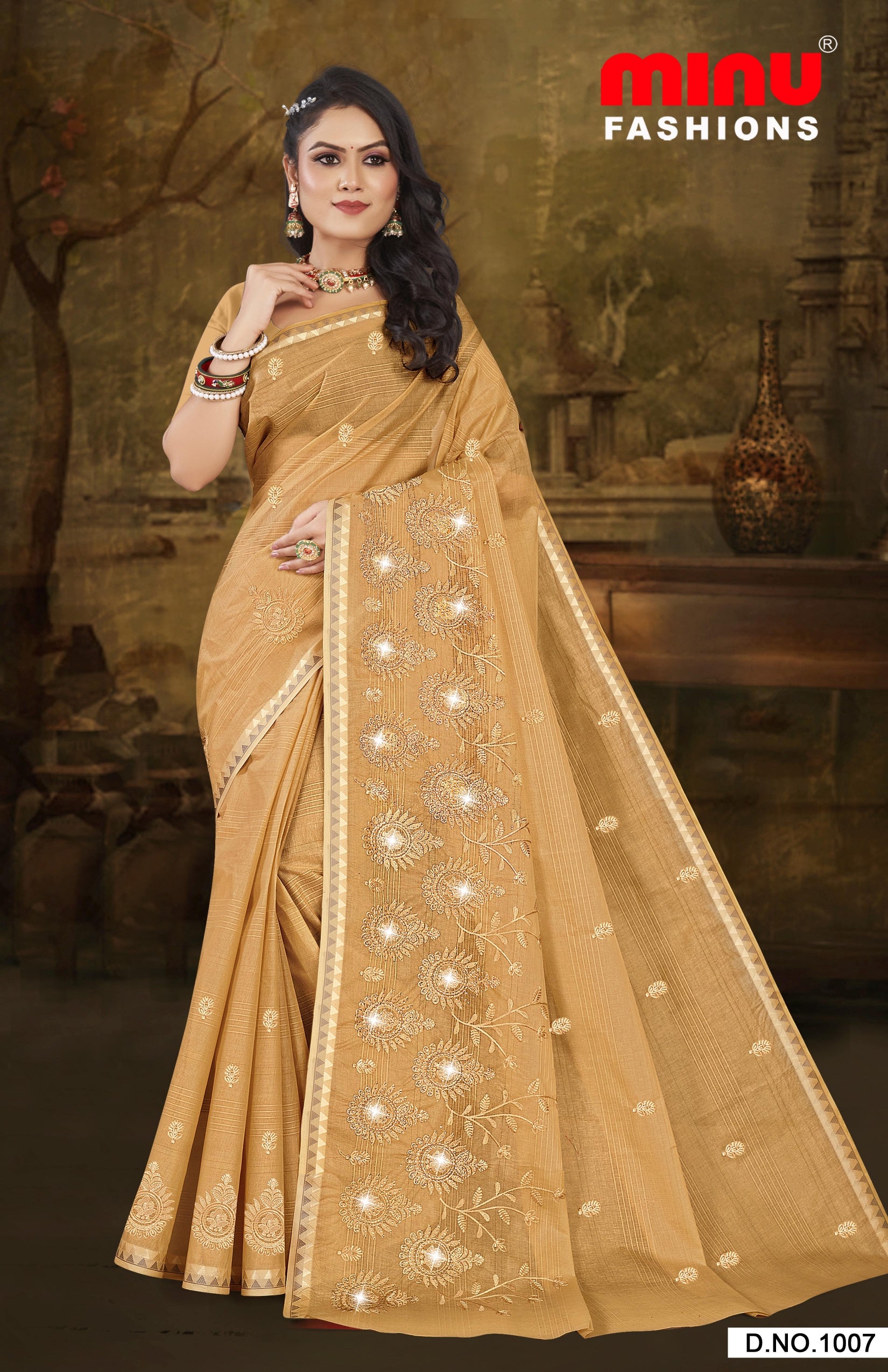Embroidered Saree Mehak - 08 Pcs Set