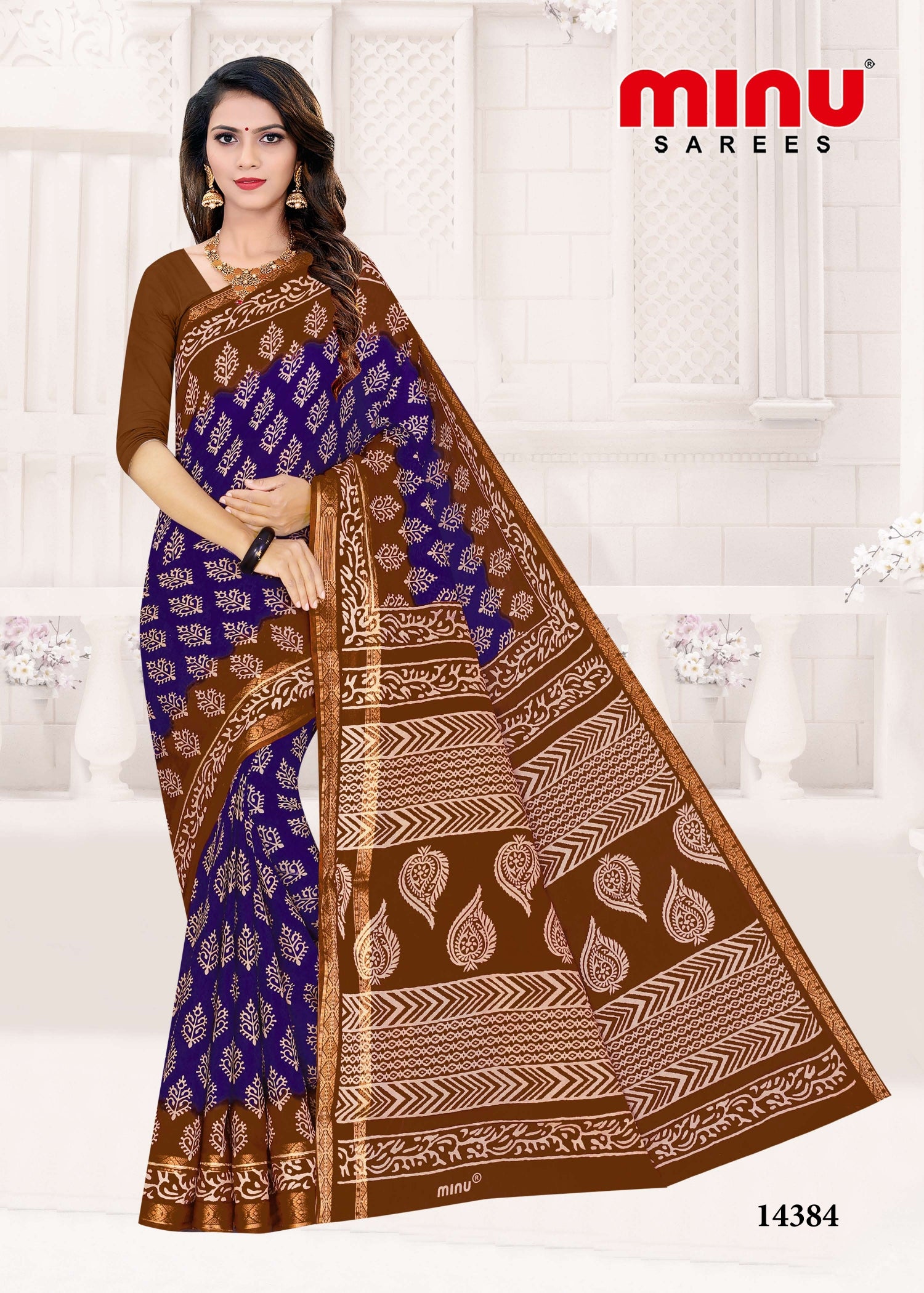 top-quality printed saree wearing woman