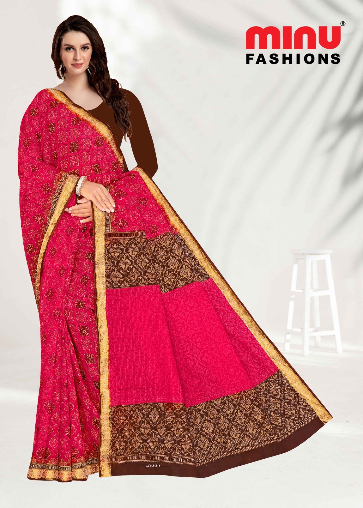 pink printed wholesale sarees online cash on delivery