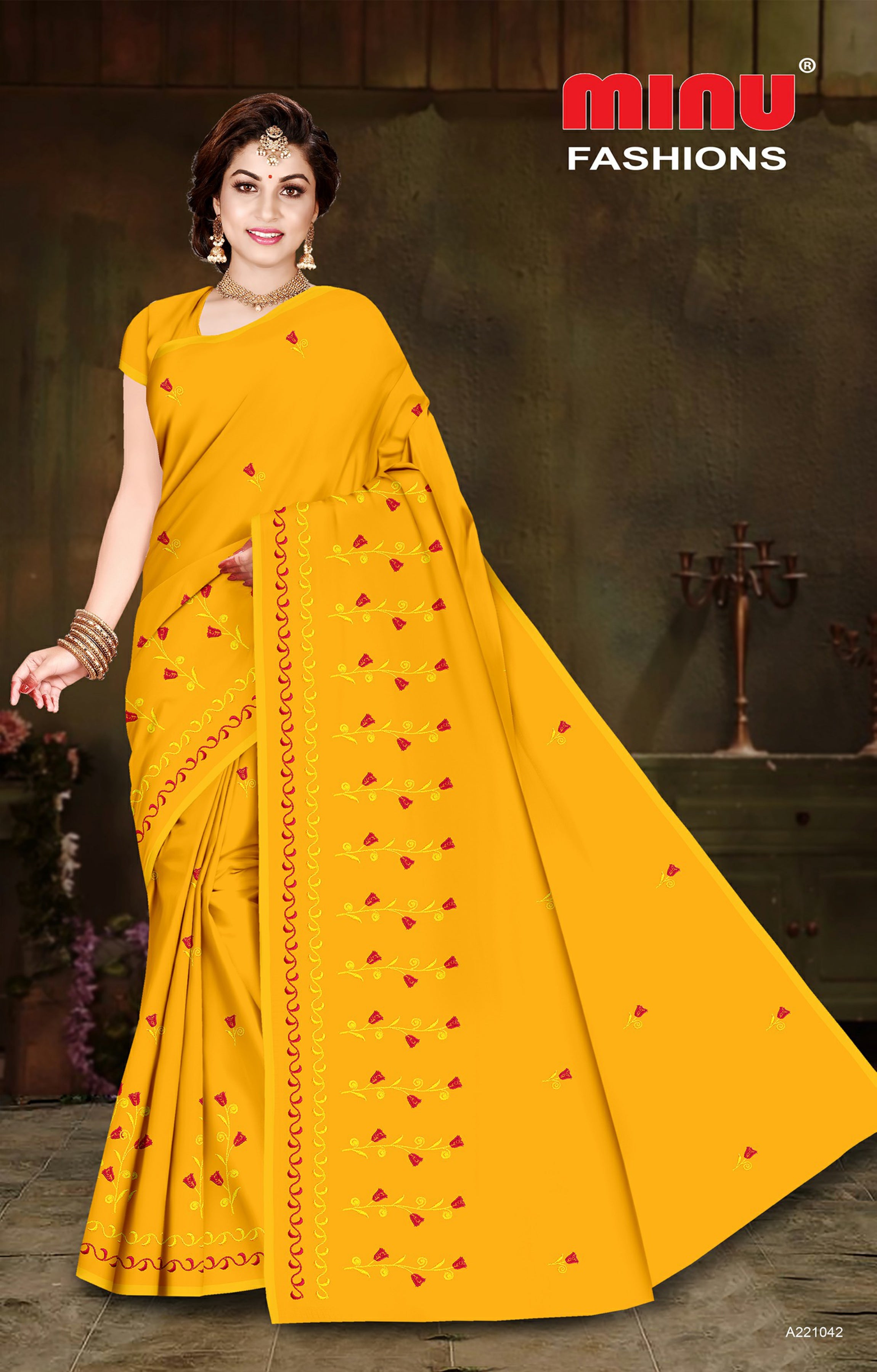 Embroidered Saree Nano - 08 Pcs Set