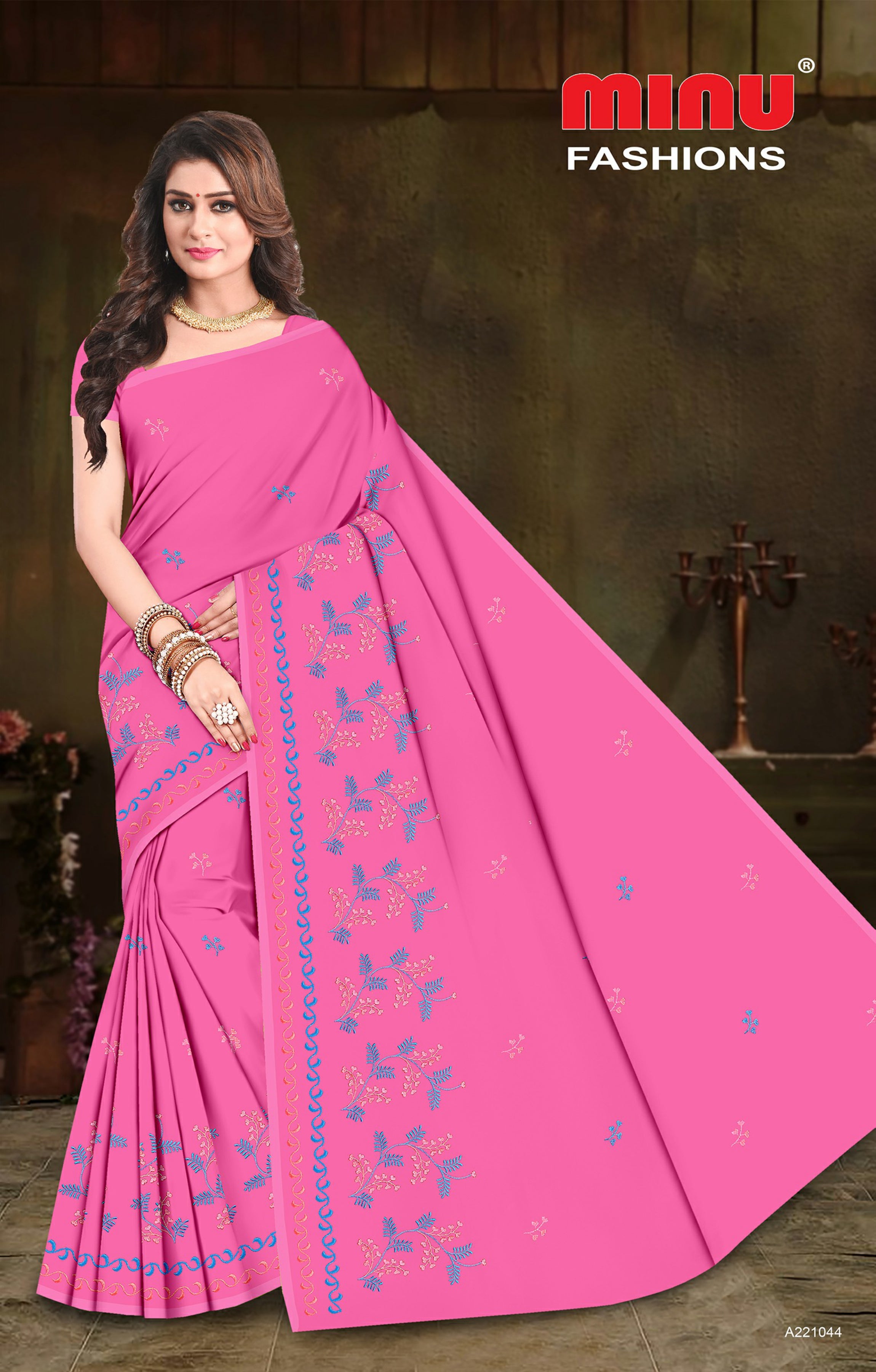 Embroidered Saree Nano - 08 Pcs Set