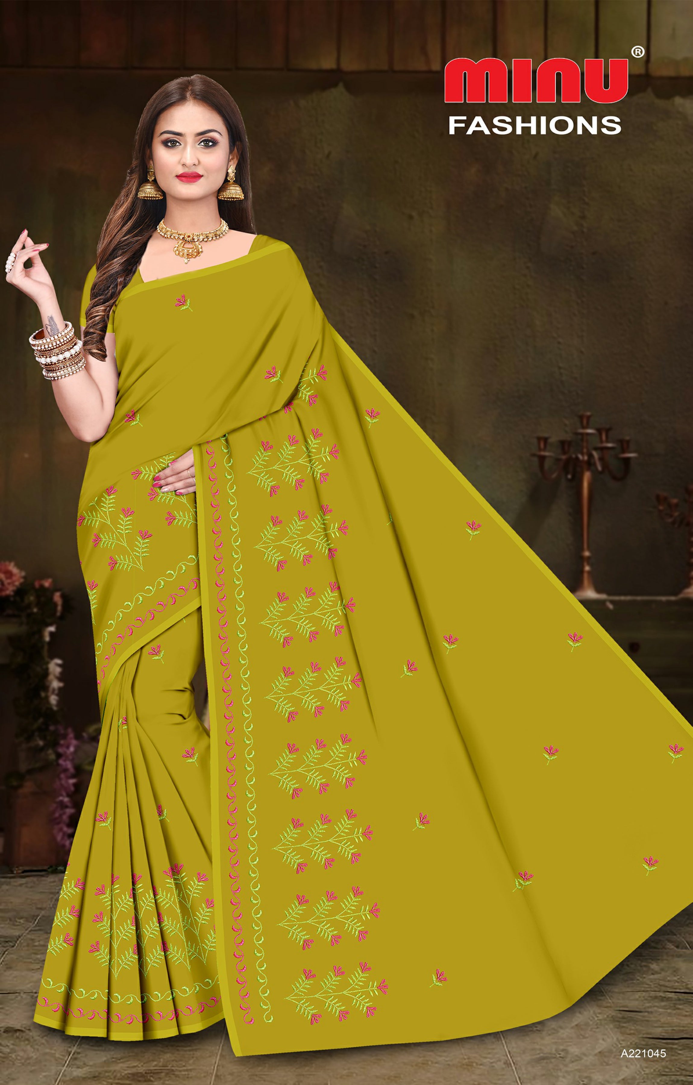 Embroidered Saree Nano - 08 Pcs Set