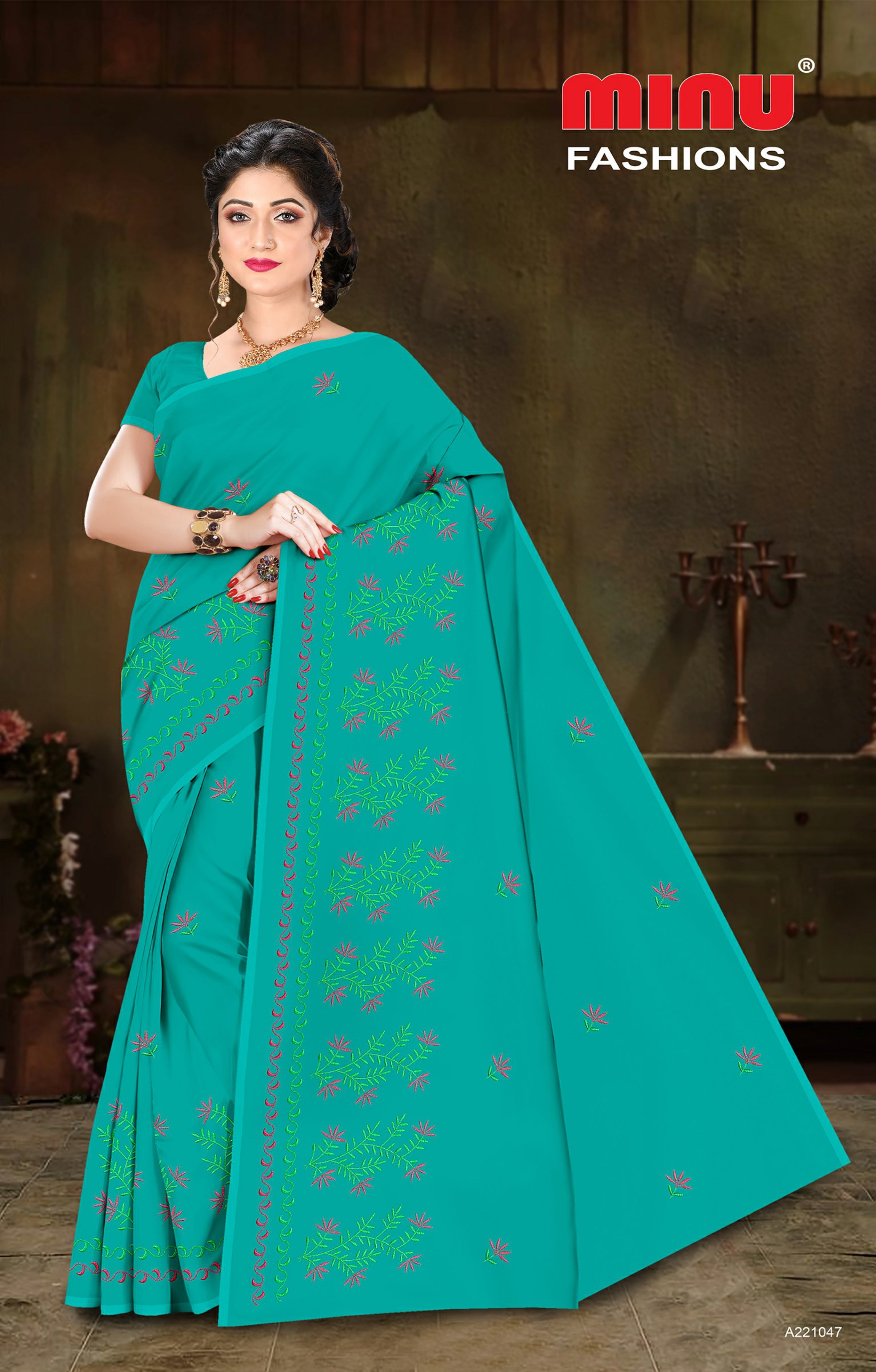 Embroidered Saree Nano - 08 Pcs Set