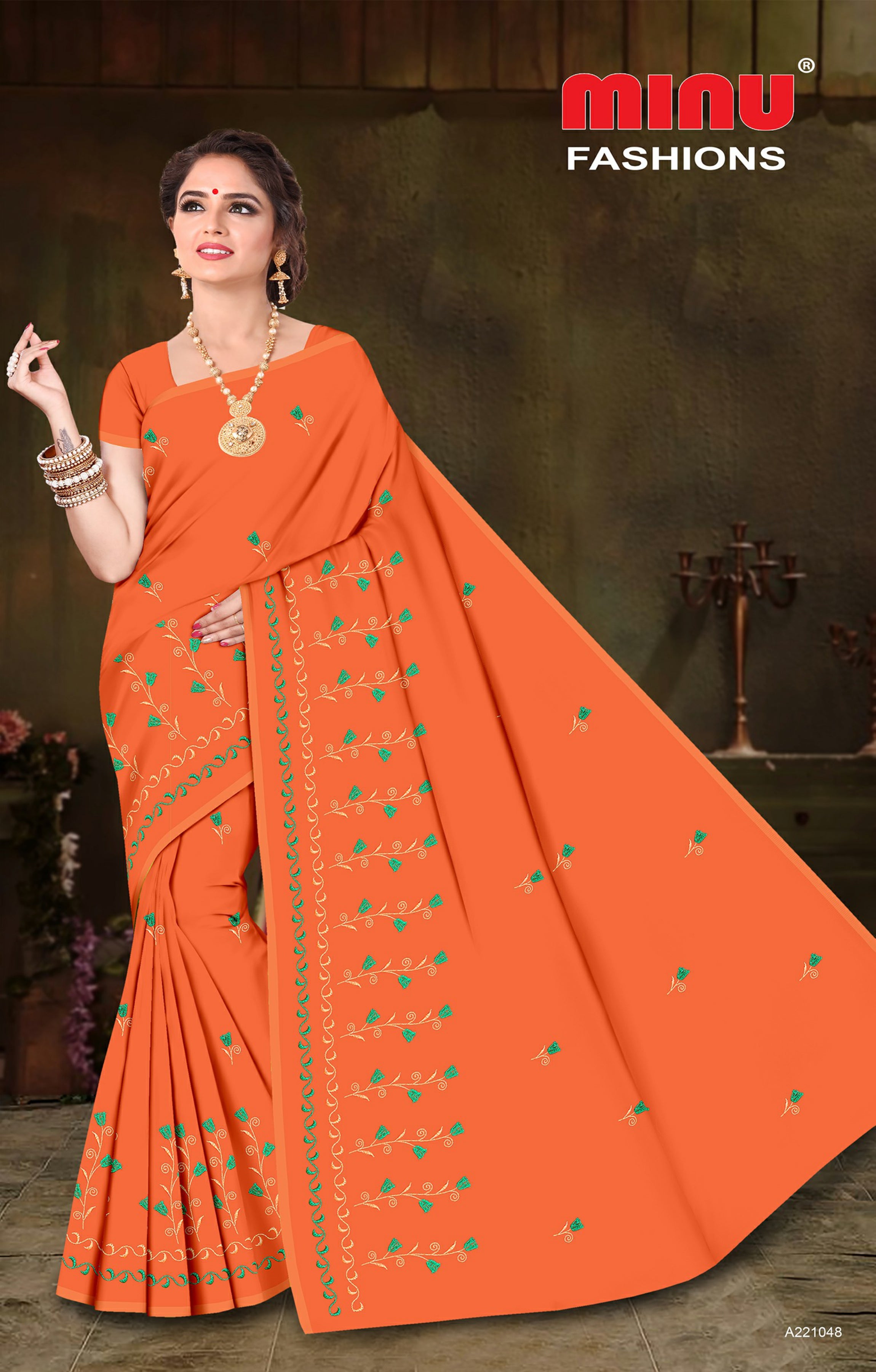 Embroidered Saree Nano - 08 Pcs Set