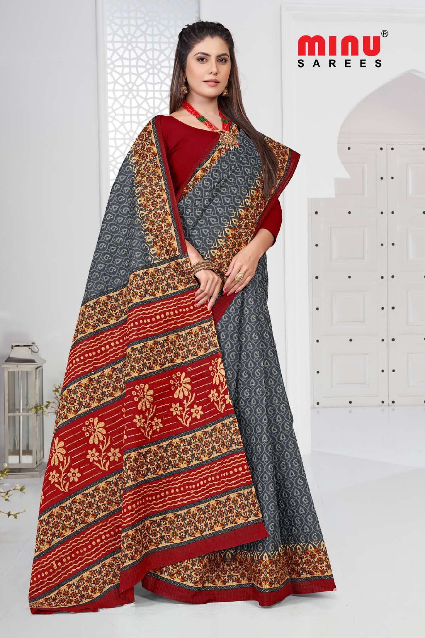 Multi-color printed saree for wholesale online