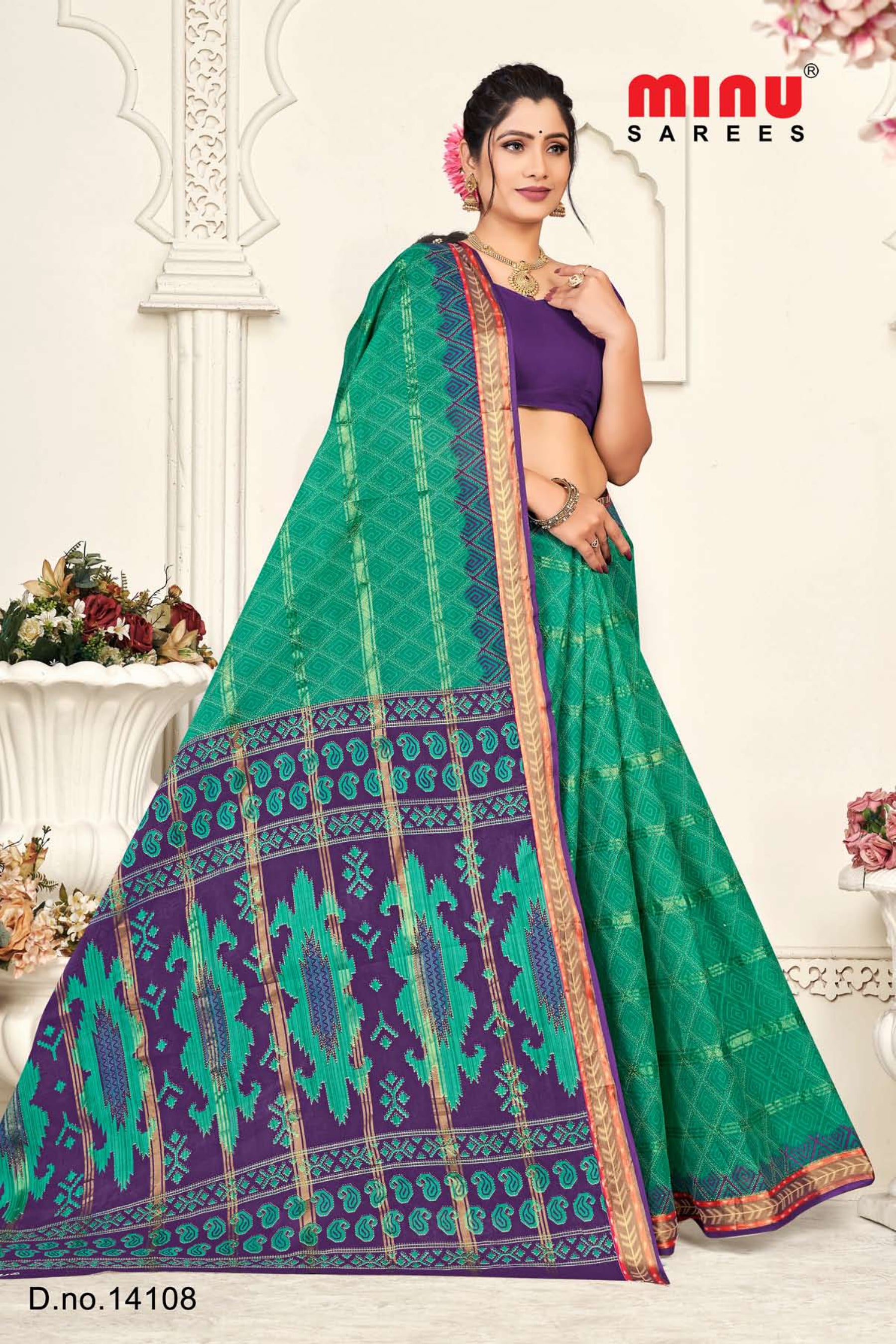 best color printed bold and classy cotton saree 