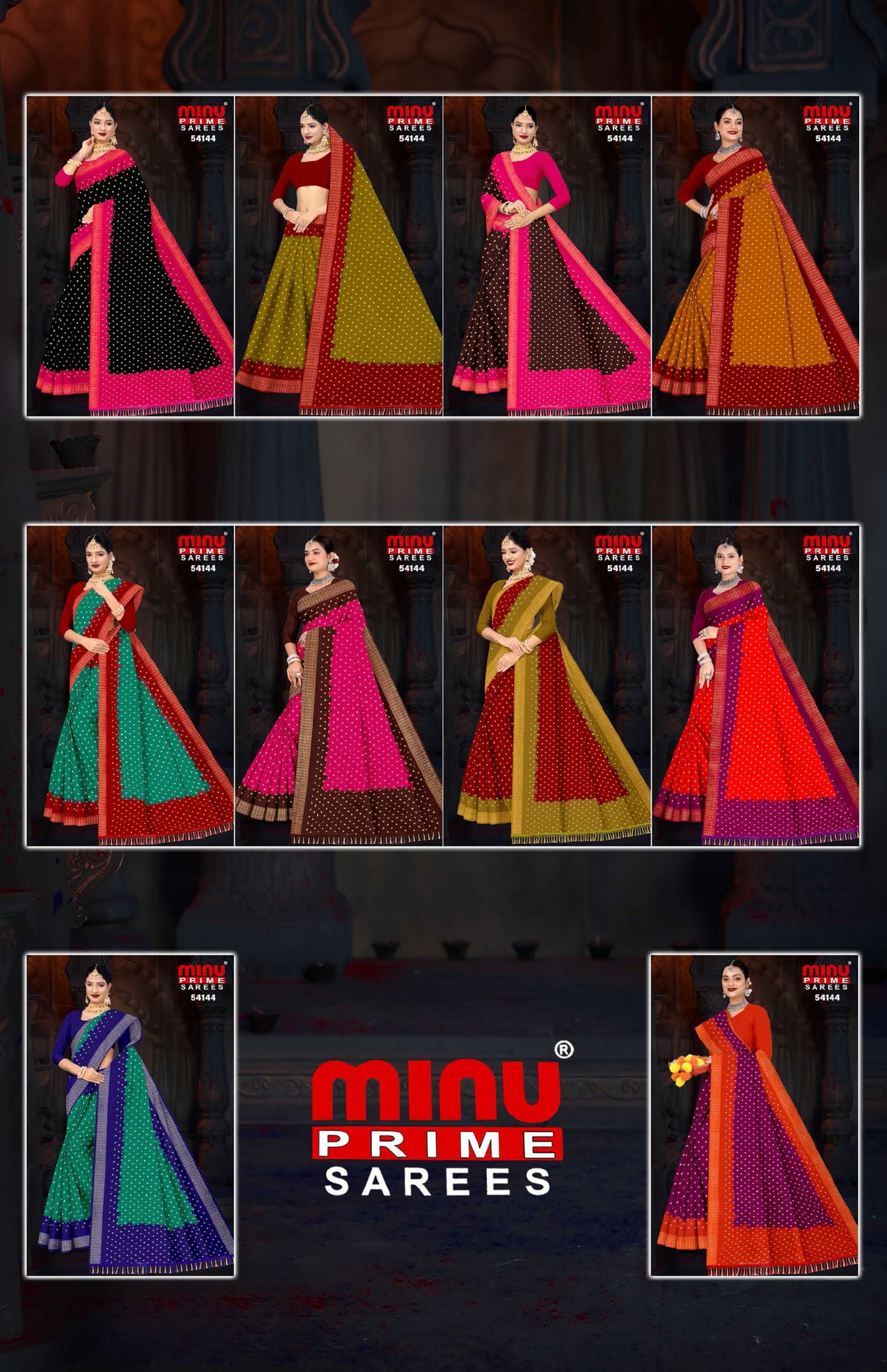 Cotton Printed Saree Param Sundari (Vol-1) - 10 Pcs Set