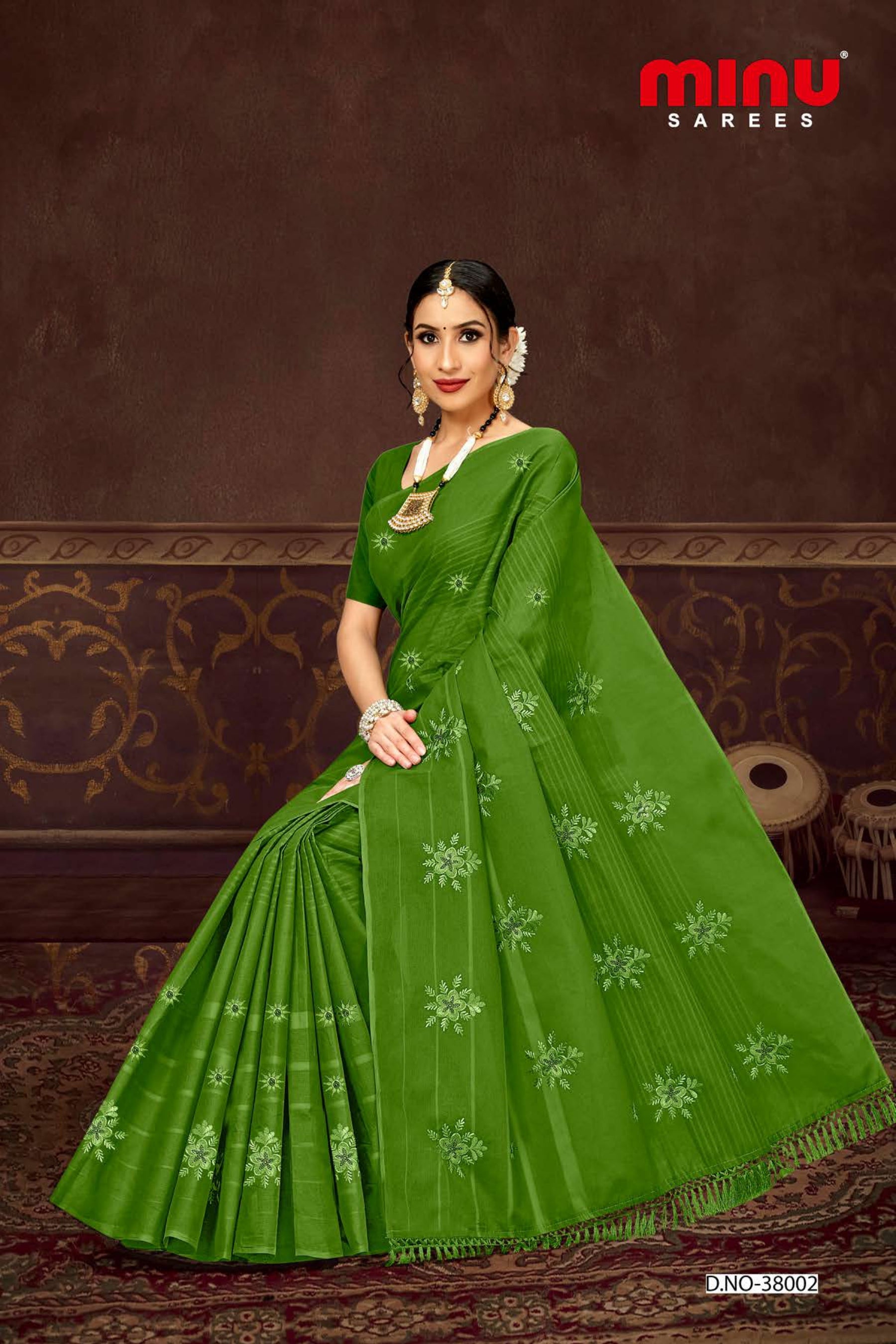 saree wholesale dealers for green embroidery sarees