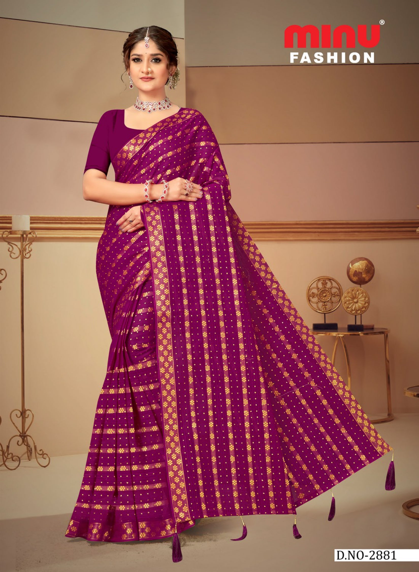Embroidered Saree Rich Look Vol-3 (8P)