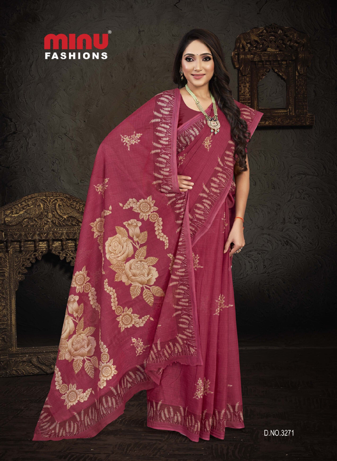 Cotton Saree- Rosy (10P)