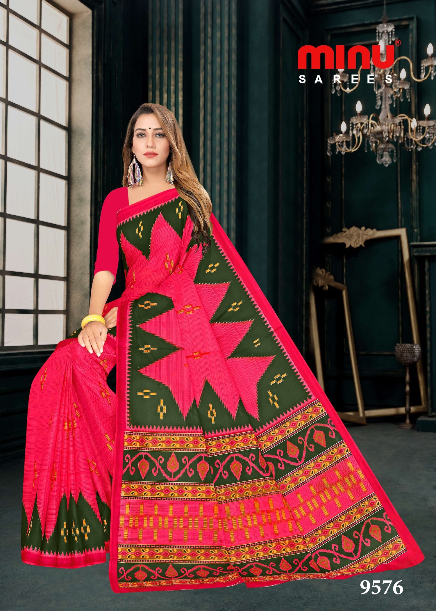 top-quality designer printed saree or sale online 