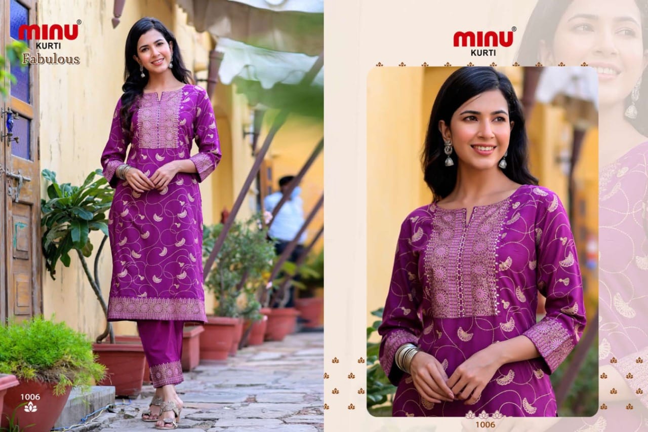 2 Piece Rayon Long Kurti Set Fabulous (6 Pcs Set)